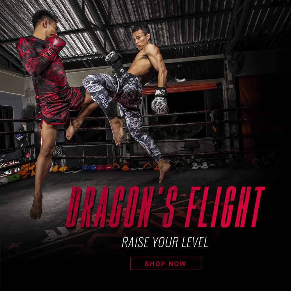 VENUM／ヴェナム　ラッシュガード　　DRAGON'S FLIGHT RASHGUARD／ドラゴンズフライト（黒／レッド）ロング