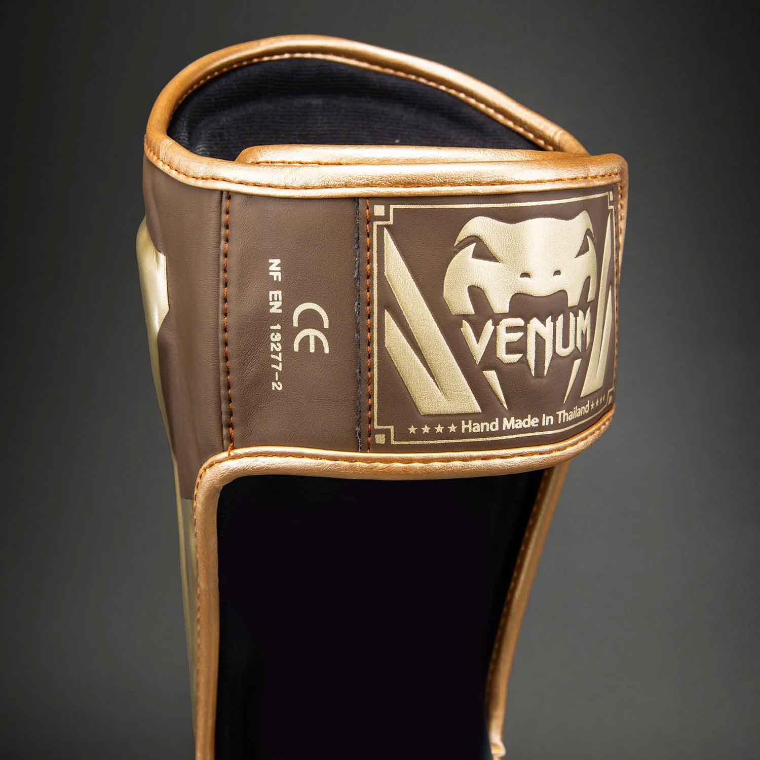 VENUM／ヴェナム　シンガード（レガース）　　Elite Shin Guards／エリート シンガード（ダークブラウン／ゴールド）