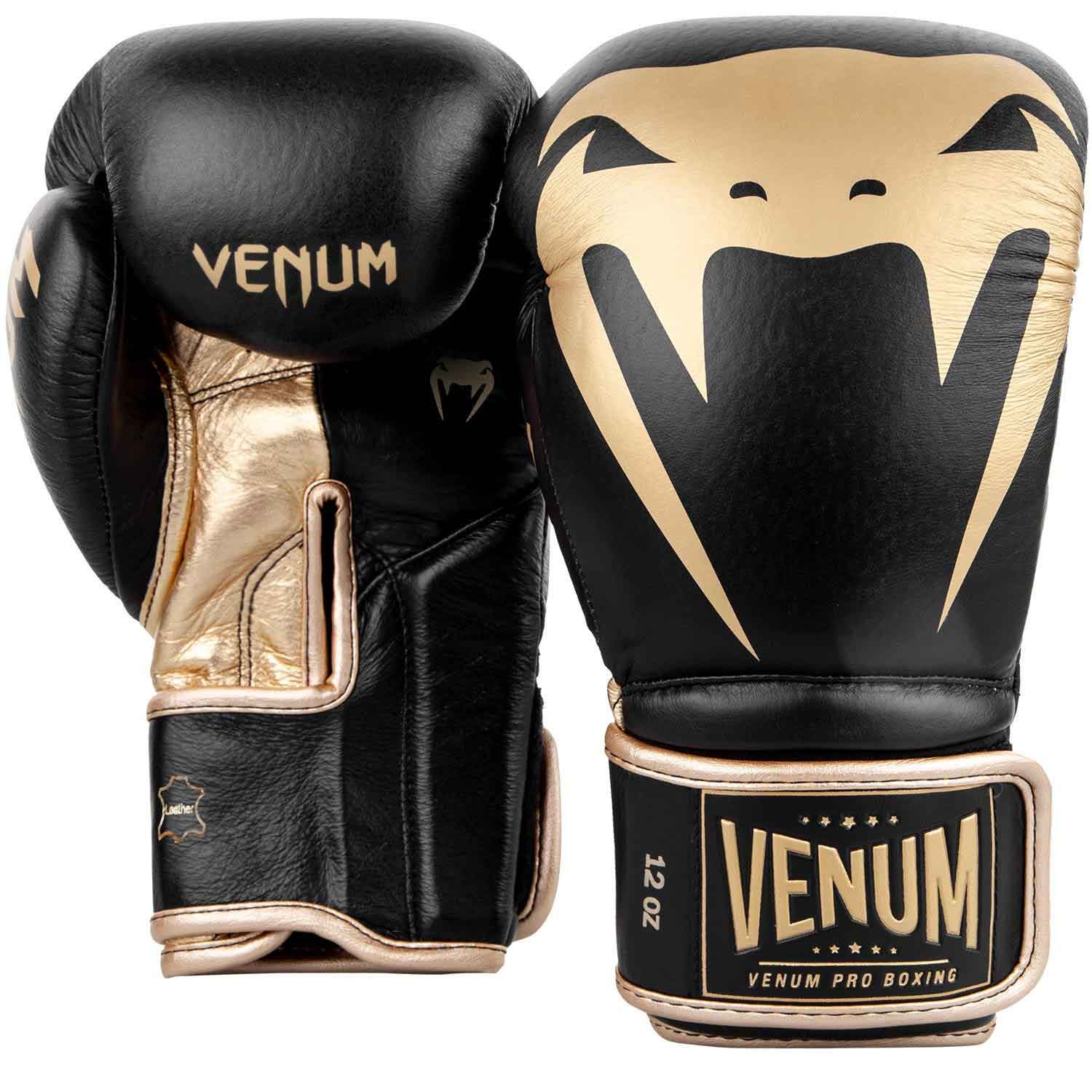 VENUM／ヴェナム　ボクシンググローブ　　GIANT 2.0 PRO BOXING GLOVES VELCRO／ジャイアント 2.0 プロボクシング・グローブ ベルクロ（黒／ゴールド）