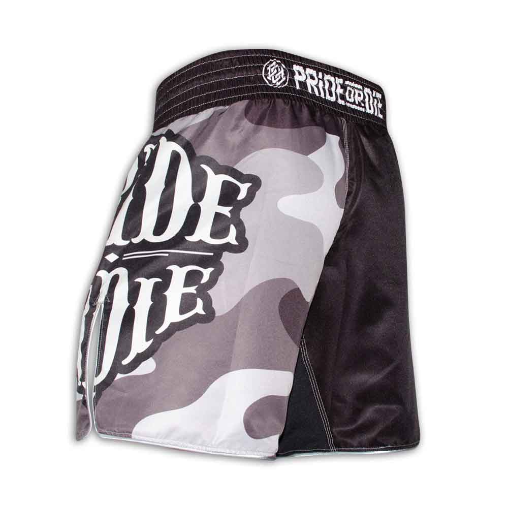 PRIDE OR DIE(PRiDEorDiE)／プライド オア ダイ　ファイトショーツ　　RECKLESS Urban Camo Fight Shorts／レックレス（アーバンカモ）ファイトショーツ