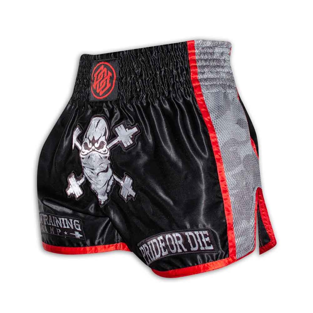 PRIDE OR DIE(PRiDEorDiE)／プライド オア ダイ　ムエタイショーツ　　RAW TRAINING CAMP Muay Thai Shorts Urban Camo／ロウ トレーニングキャンプ ムエタイショーツ（アーバンカモ）