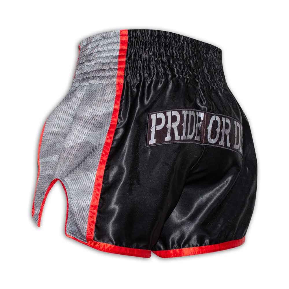 PRIDE OR DIE(PRiDEorDiE)／プライド オア ダイ　ムエタイショーツ　　RAW TRAINING CAMP Muay Thai Shorts Urban Camo／ロウ トレーニングキャンプ ムエタイショーツ（アーバンカモ）