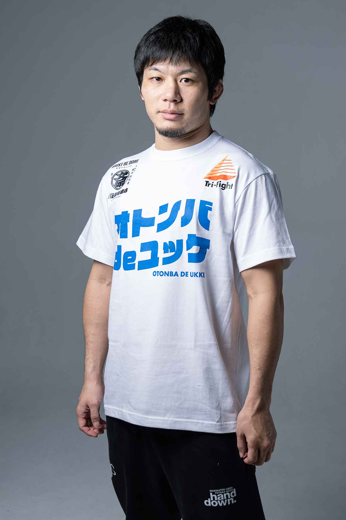 Tri-Fight／トライファイト　　斎藤裕商店×おとんば×トライファイト トリプルネームTシャツ（白）