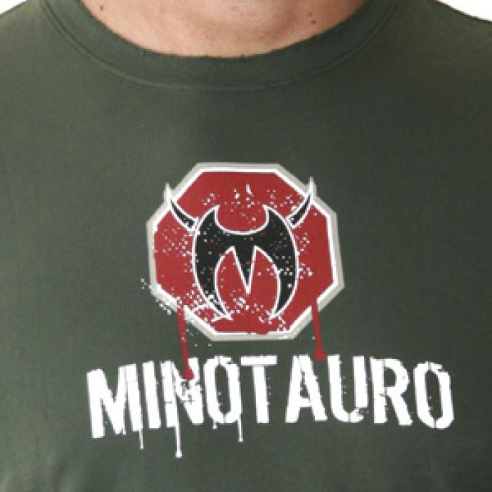 総合格闘技MMAブランド／その他　Tシャツ　　MINOTAURO CLOTHING／ミノタウロ・クローシング　ミノタウロ Possible ヴィンテージ・モスグリーン