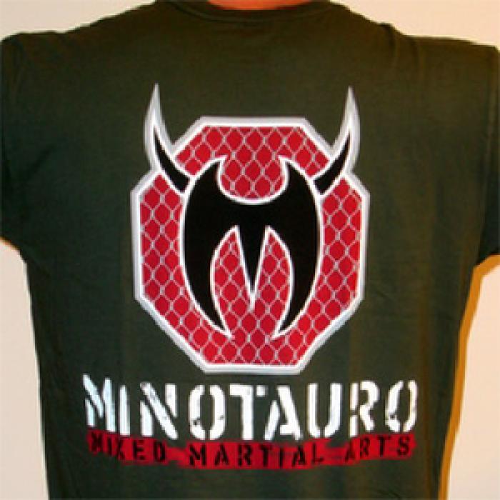総合格闘技MMAブランド／その他　Tシャツ　　MINOTAURO CLOTHING／ミノタウロ・クローシング　オクタゴンMMA ヴィンテージ・モスグリーン