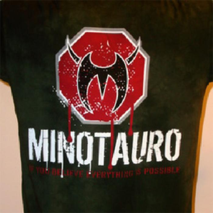 総合格闘技MMAブランド／その他　Tシャツ　　MINOTAURO CLOTHING／ミノタウロ・クローシング　ミノタウロ Possible モスグリーン・ウォッシュ