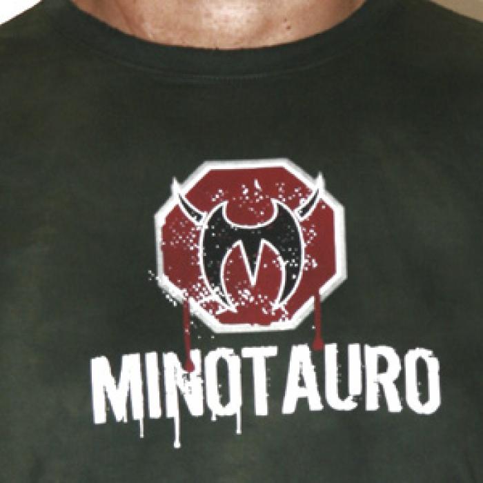 総合格闘技MMAブランド／その他　Tシャツ　　MINOTAURO CLOTHING／ミノタウロ・クローシング　ミノタウロ Possible モスグリーン・ウォッシュ