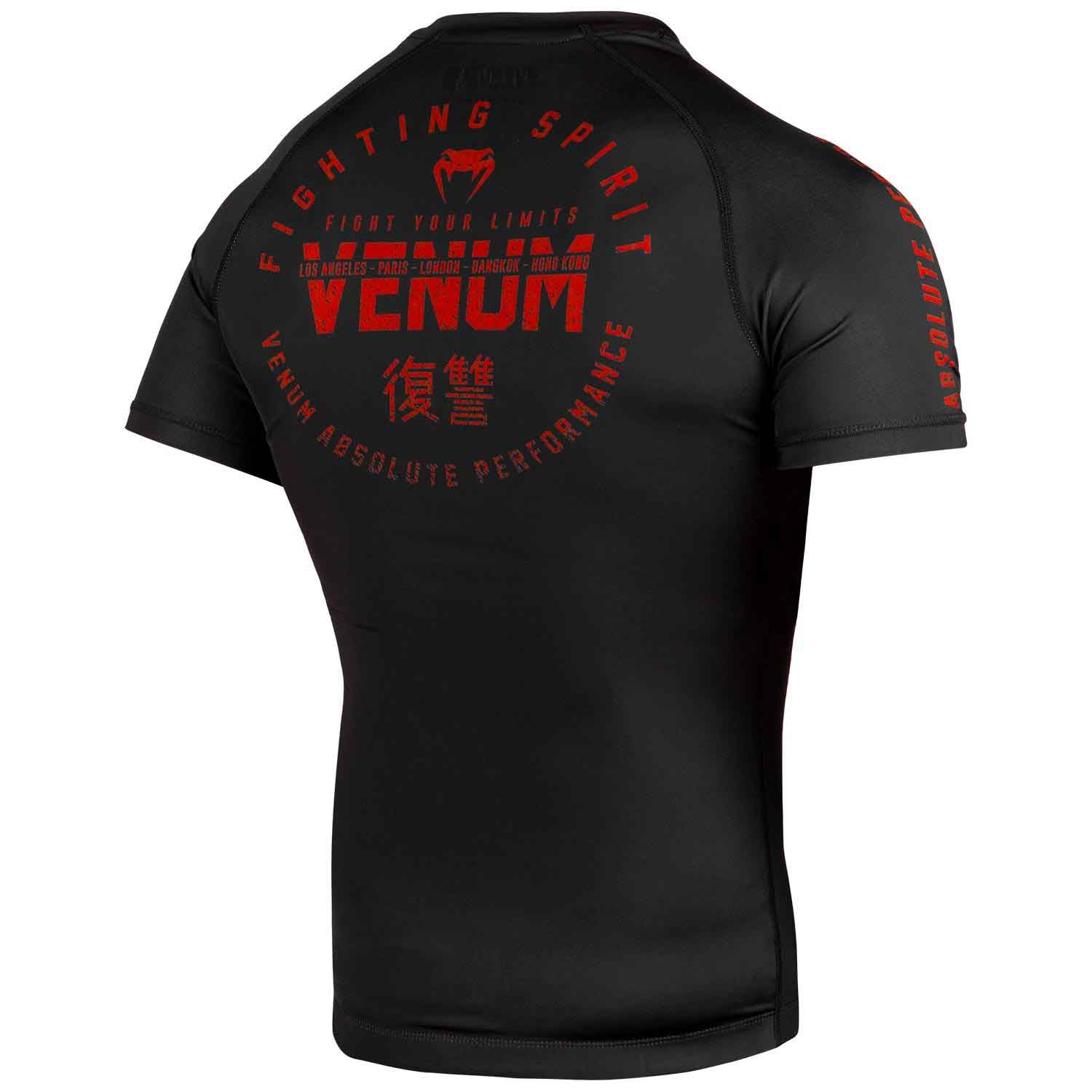 VENUM／ヴェナム　ラッシュガード　　SIGNATURE RASHGUARD SHORT SLEEVES／シグネイチャー ラッシュガード ショート（黒／レッド）