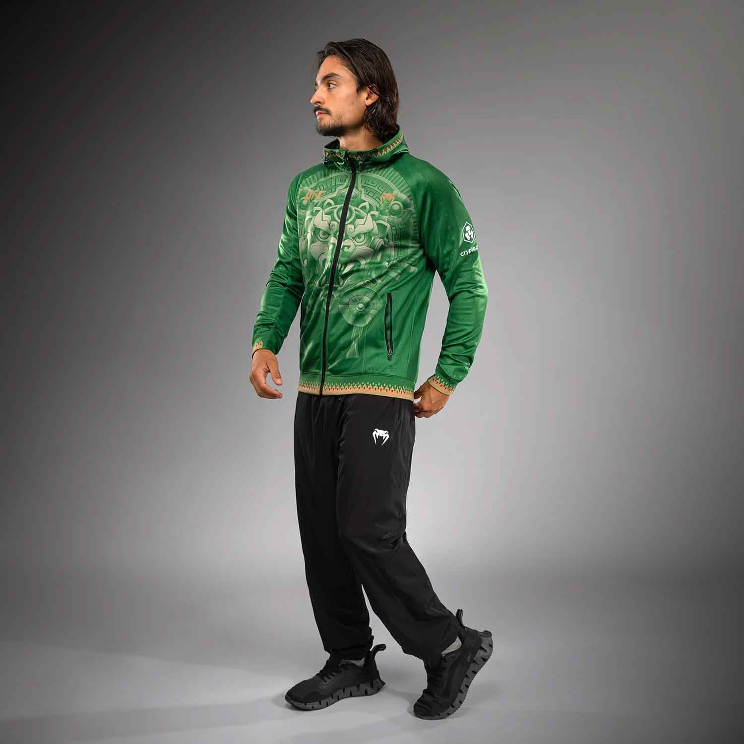 VENUM／ヴェナム　パーカー（フーディー）　　Noche 2.0 UFC by Venum Authentic Fight Night Men’s Green Walkout Hoodie／ノーチェ 2.0 UFC by ヴェナム オーセンティック ファイトナイト メンズ グリーン ウォークアウト フーディ