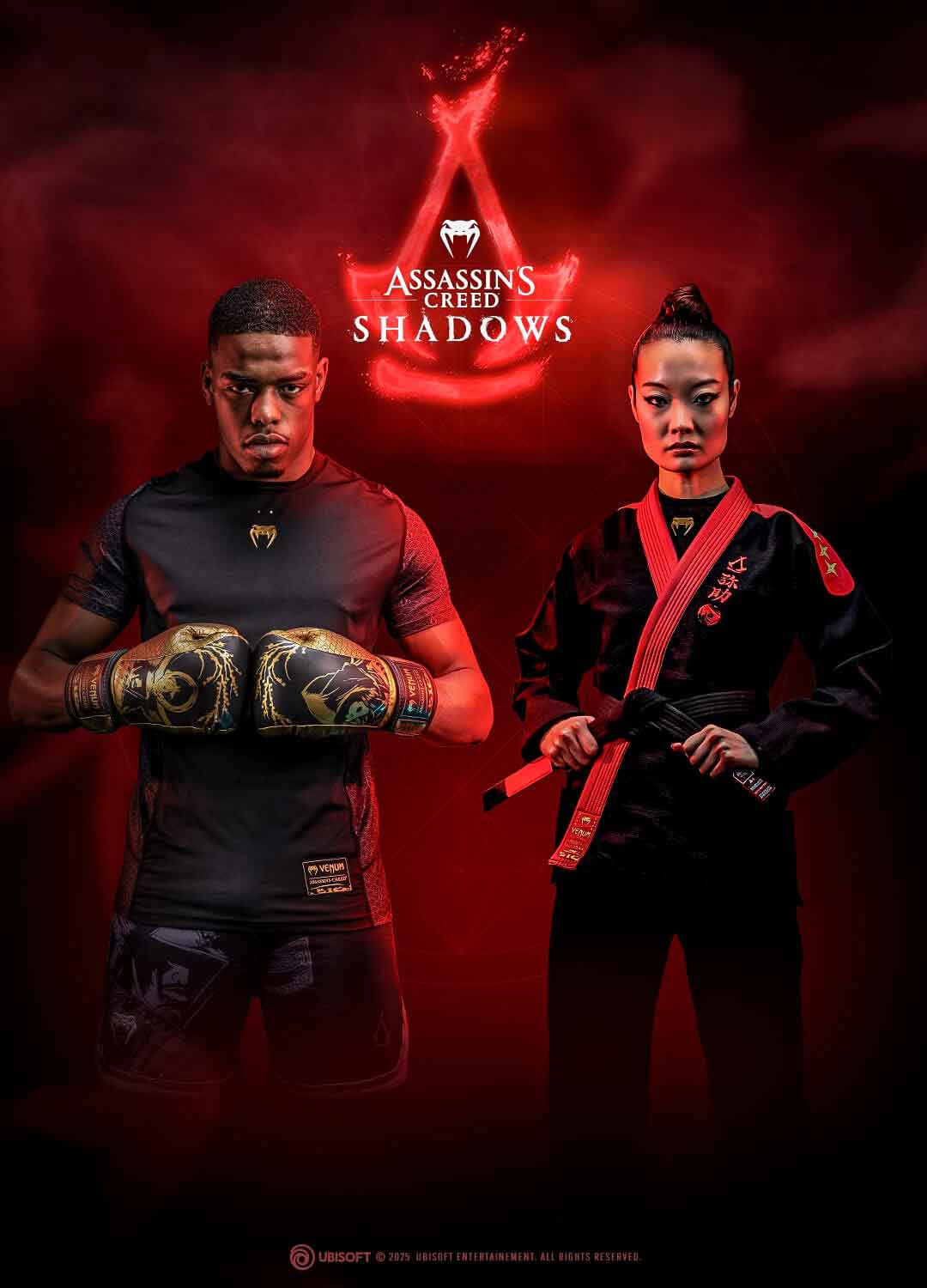 VENUM／ヴェナム　ラッシュガード　　Venum x Assassin's Creed Shadows Rashguard Short Sleeve／限定版ヴェナム×アサシン クリード シャドウズ ラッシュガード（ショートスリーブ）