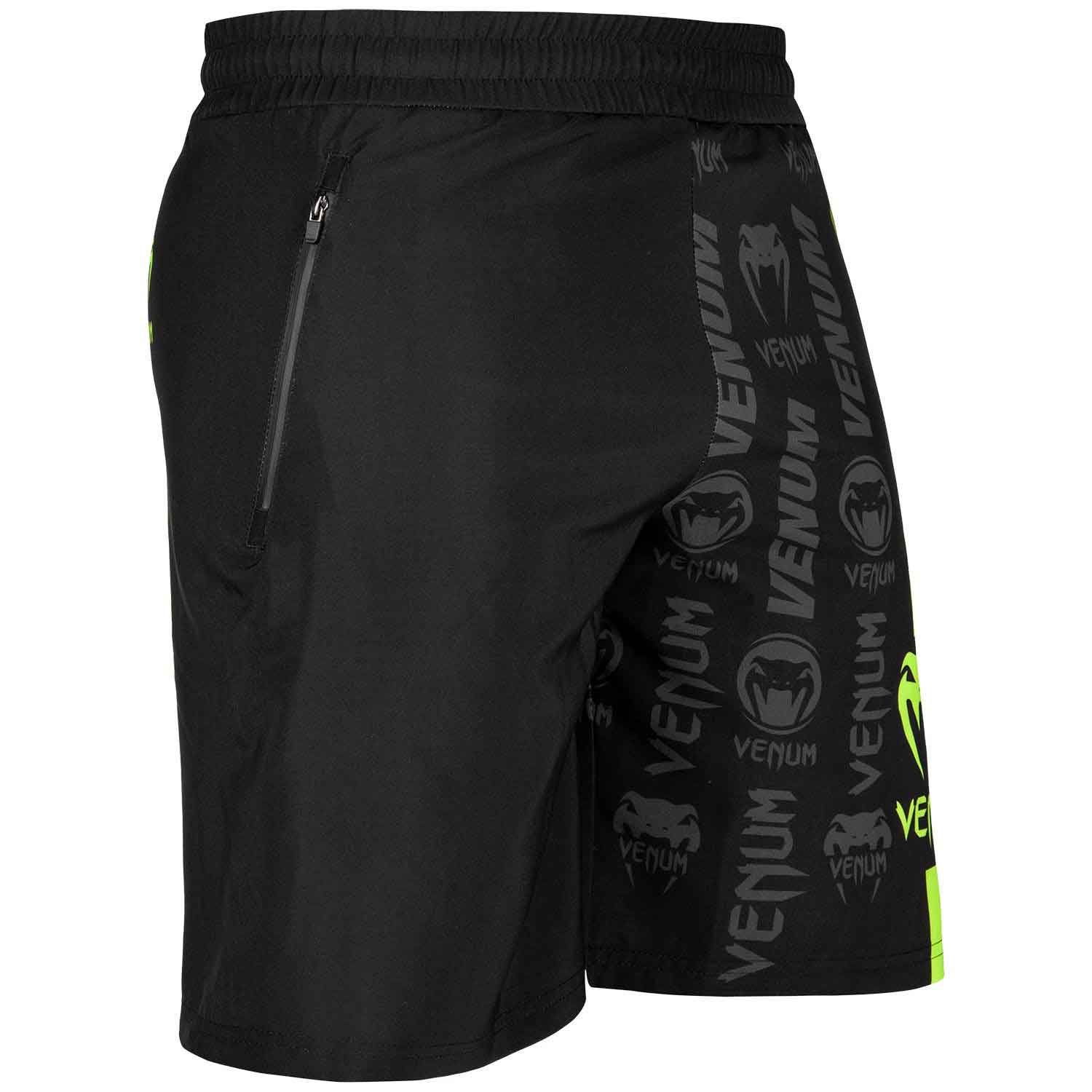 VENUM／ヴェナム　トレーニング・フィットネスショーツ　　VENUM LOGOS TRAINING SHORTS／ヴェナム・ロゴス トレーニングショーツ（黒／ネオイエロー）