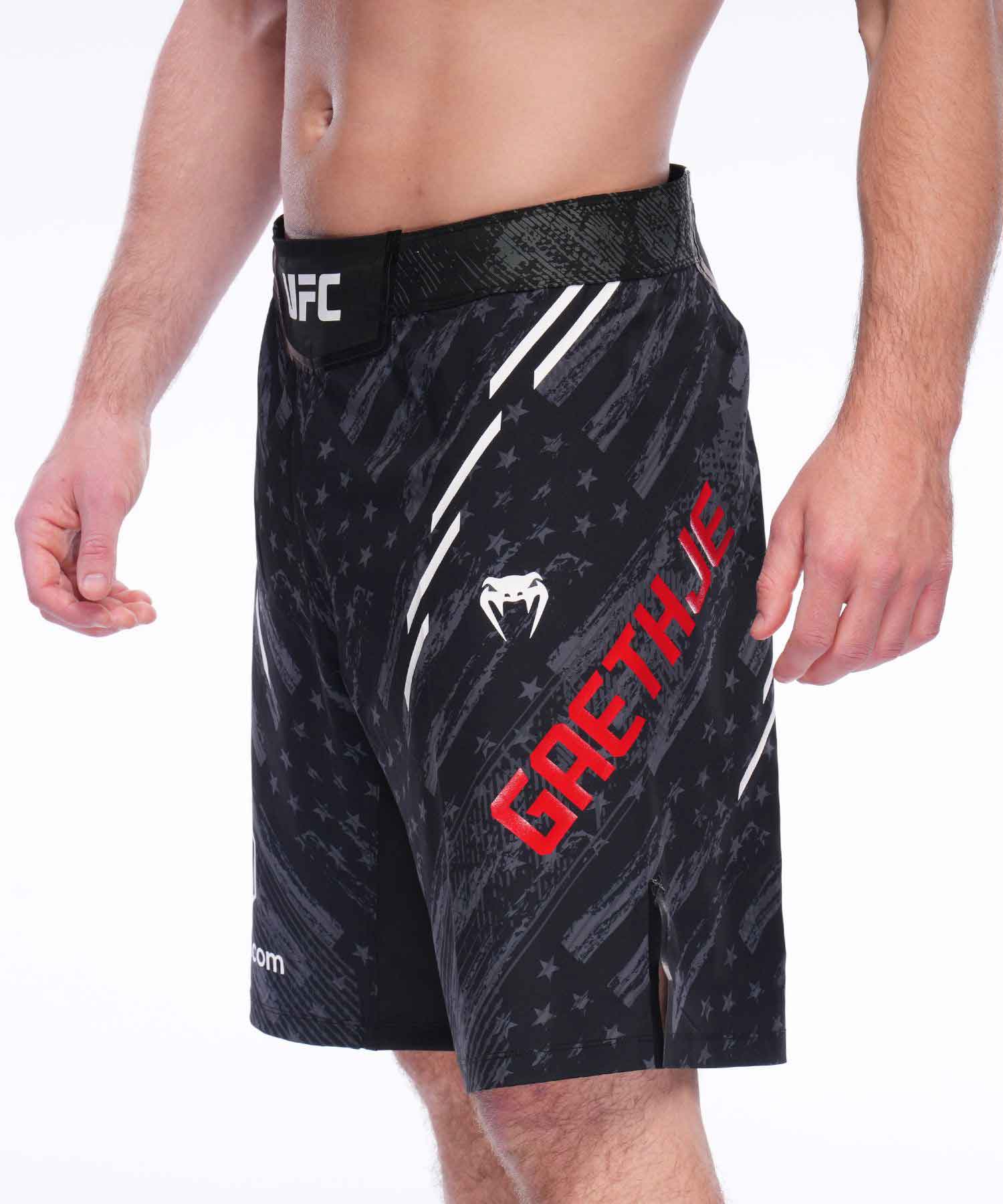 VENUM／ヴェナム　ファイトショーツ　　UFC Unrivaled by Venum Men's Black Justin Gaethje Fight Short／UFC Unrivaled by ヴェナム メンズ ジャスティン・ゲイジー ファイトショーツ