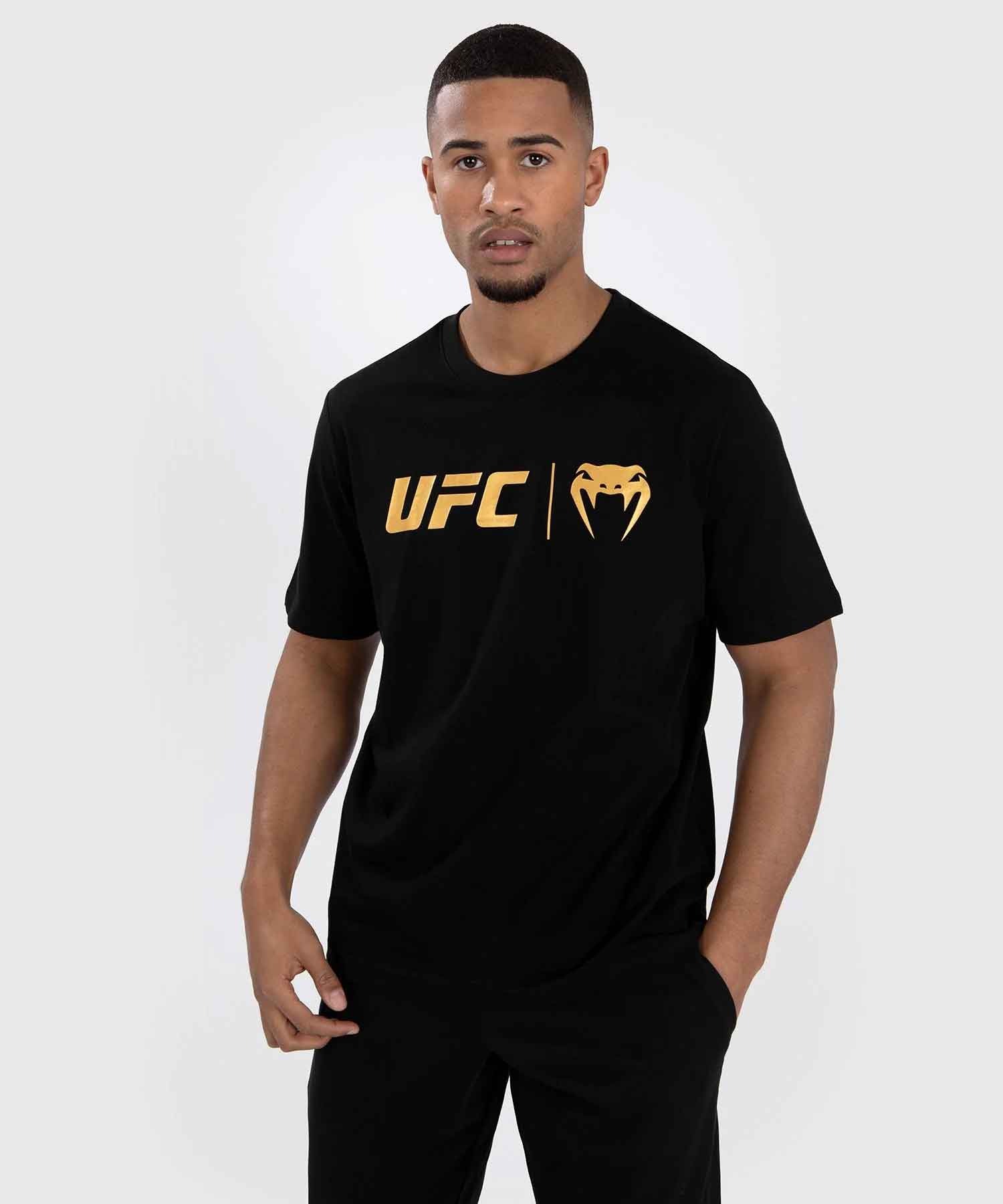 VENUM／ヴェナム　Tシャツ　　UFC Venum Classic T-Shirt／UFC VENUM クラシック Tシャツ（黒／ゴールド）