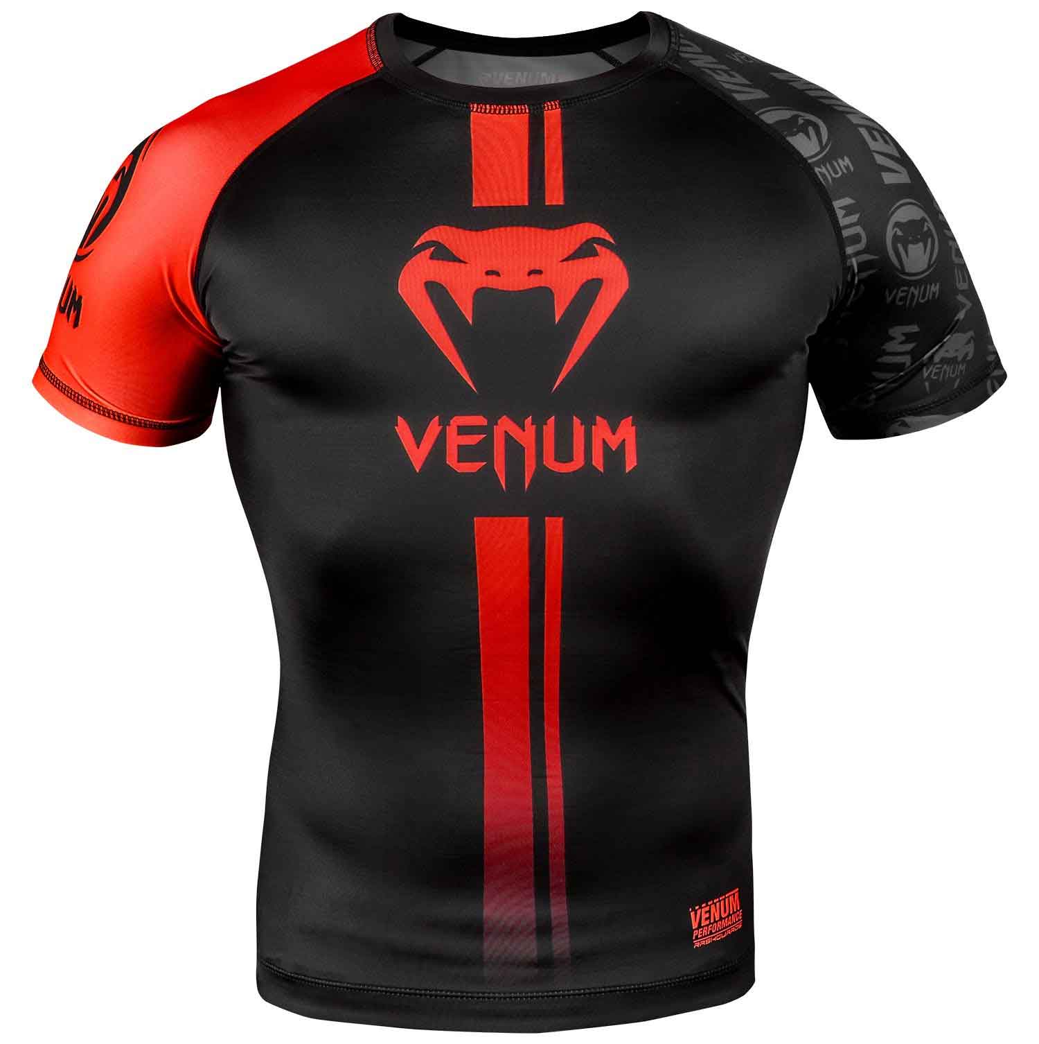 VENUM／ヴェナム　ラッシュガード　　VENUM LOGOS RASHGUARD／ヴェナム・ロゴス ラッシュガード ショート（黒／レッド）