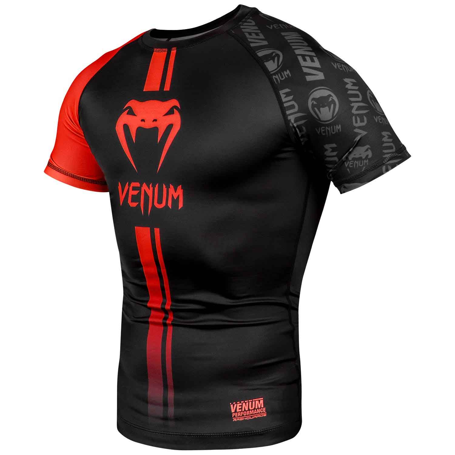 VENUM／ヴェナム　ラッシュガード　　VENUM LOGOS RASHGUARD／ヴェナム・ロゴス ラッシュガード ショート（黒／レッド）