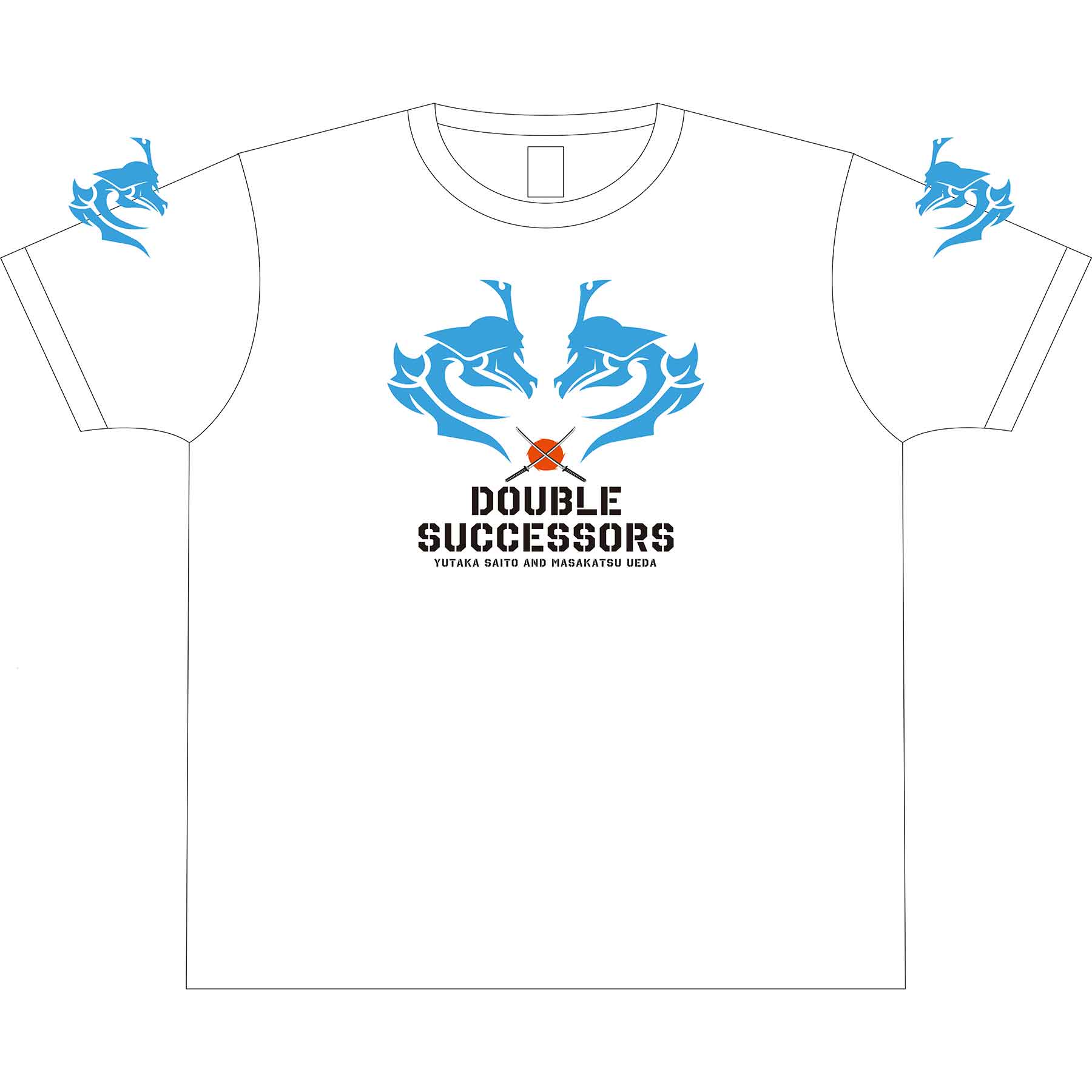 Tri-Fight／トライファイト　　YUTAKA SAITO & MASAKATSU UEDA「DOUBLE SUCCESSORS」T-SHIRT／斎藤裕 & 上田将勝「ダブル・サクセサース」Tシャツ（白）