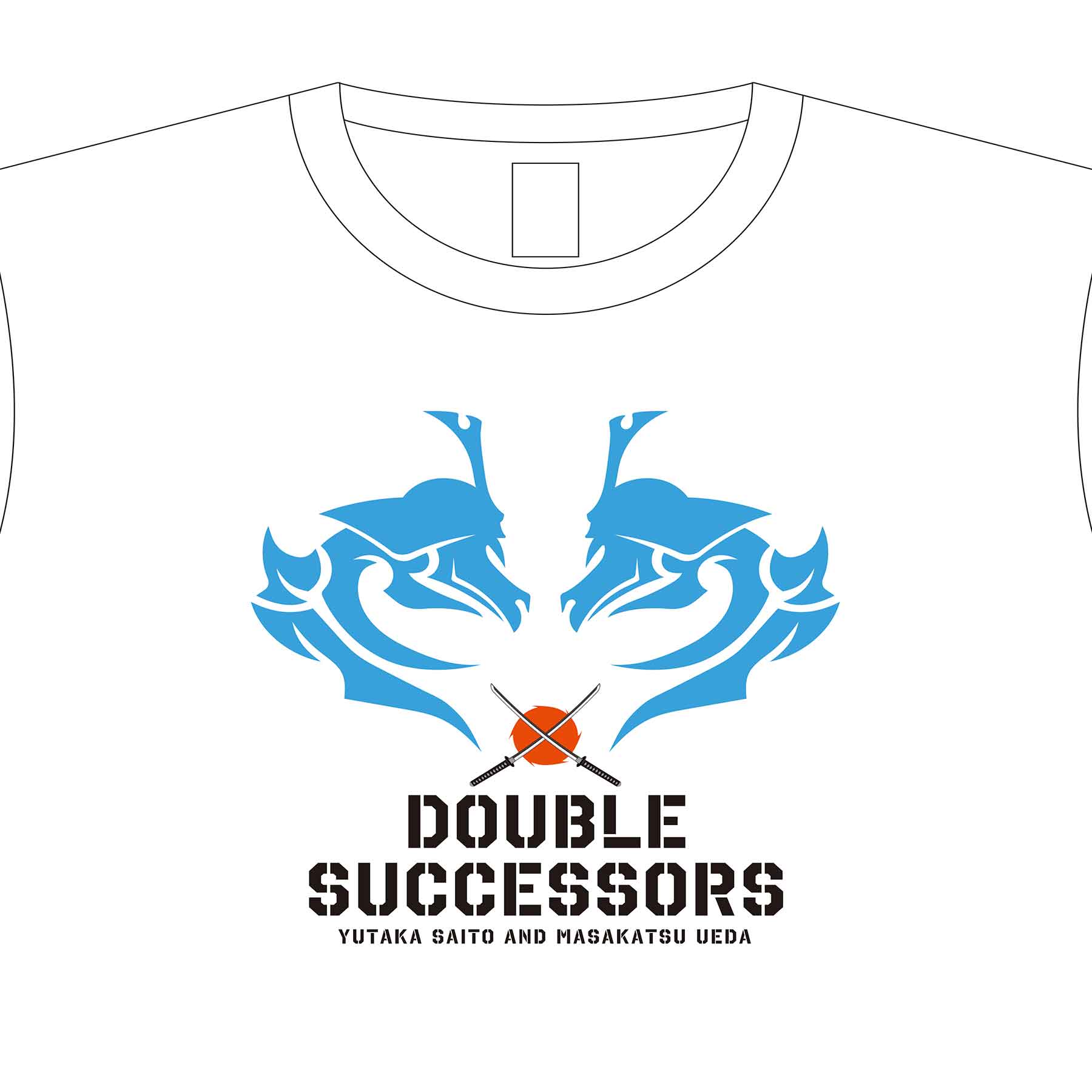 Tri-Fight／トライファイト　　YUTAKA SAITO & MASAKATSU UEDA「DOUBLE SUCCESSORS」T-SHIRT／斎藤裕 & 上田将勝「ダブル・サクセサース」Tシャツ（白）