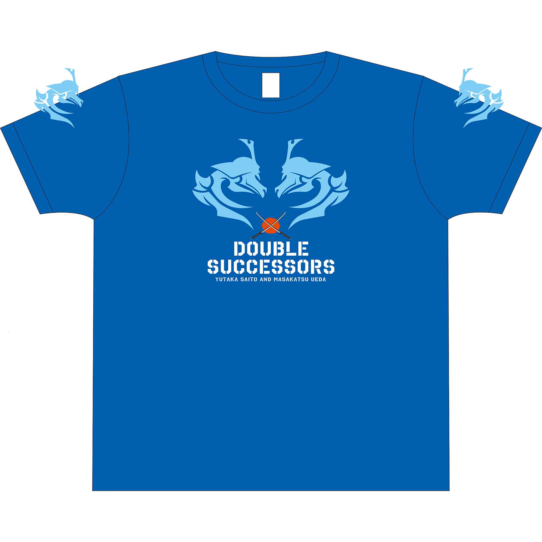 Tri-Fight／トライファイト　　YUTAKA SAITO & MASAKATSU UEDA「DOUBLE SUCCESSORS」T-SHIRT／斎藤裕 & 上田将勝「ダブル・サクセサース」Tシャツ（ユタカブルー）