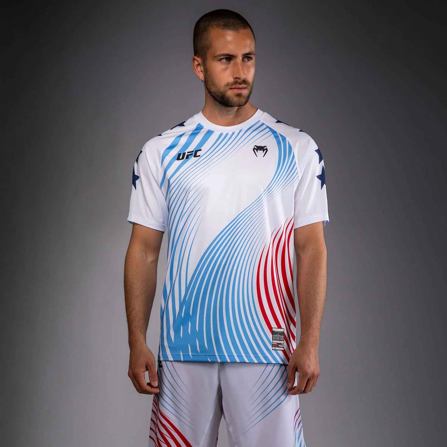 Official UFC Freedom 250 by Venum Authentic Fight Night Men's White Walkout Jersey／オフィシャル UFC フリーダム 250 by ヴェナム オーセンティック ファイトナイト メンズ ホワイト ウォークアウトジャージ
