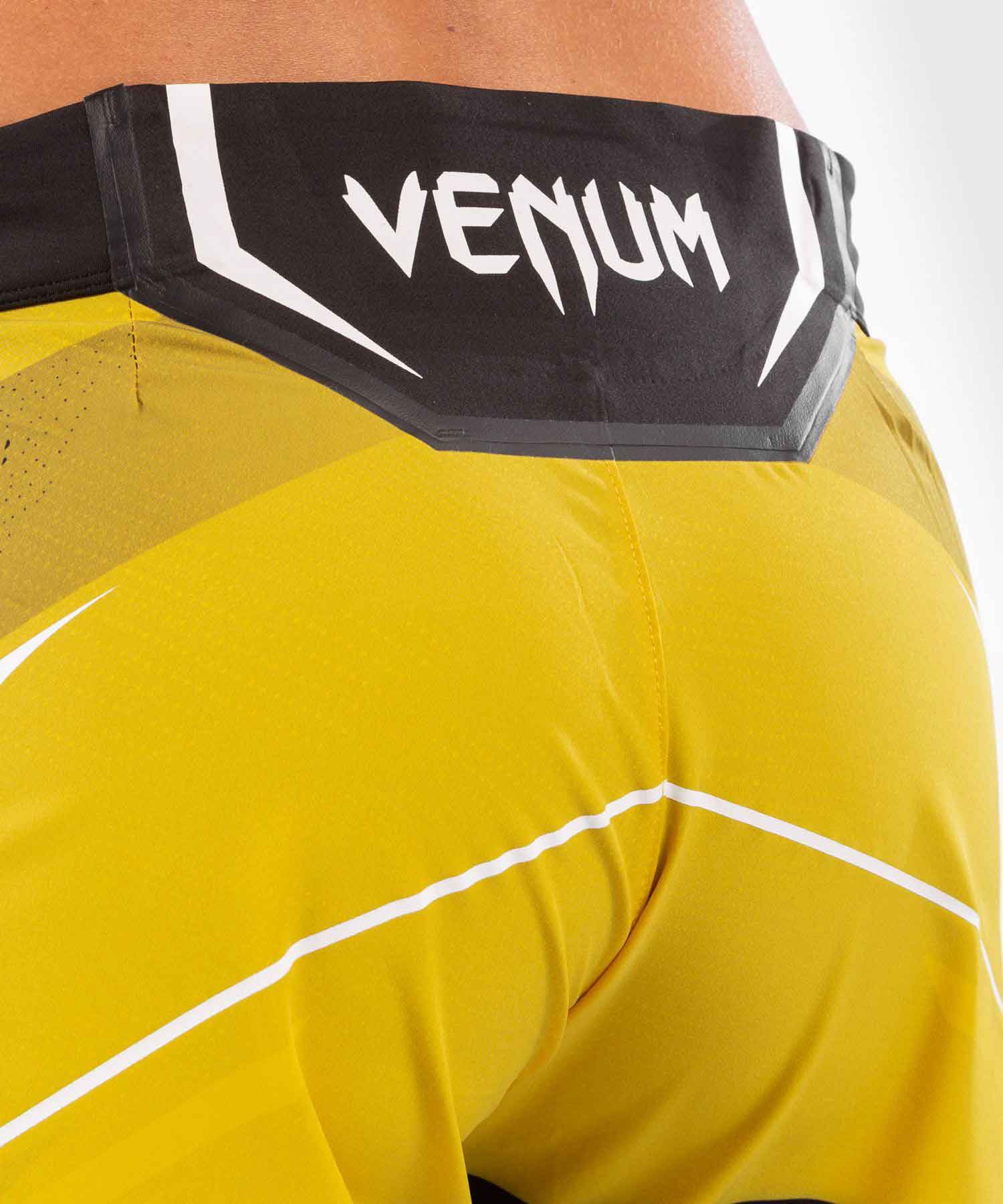 VENUM WOMEN／レディース　ファイトショーツ　　UFC VENUM AUTHENTIC FIGHT NIGHT WOMEN'S SHORTS LONG FIT／UFC VENUM オーセンティック ファイトナイト レディース ショーツ ロングフィット（イエロー／黒）