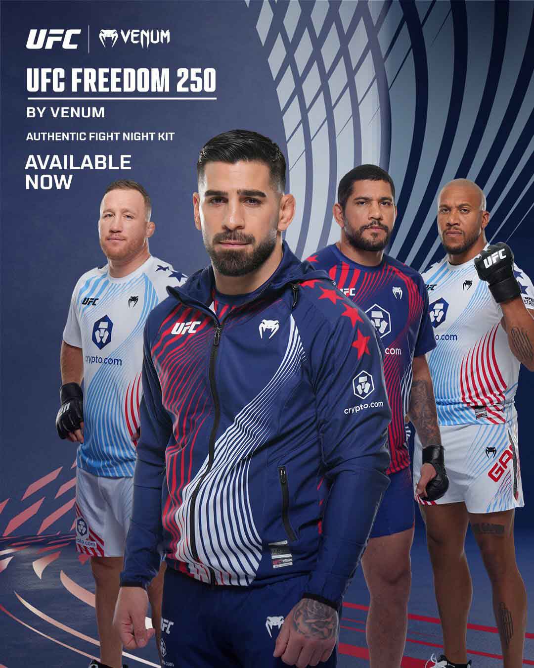 VENUM／ヴェナム　ジャージ　　Official UFC Freedom 250 by Venum Authentic Fight Night Men's White Walkout Jersey／オフィシャル UFC フリーダム 250 by ヴェナム オーセンティック ファイトナイト メンズ ホワイト ウォークアウトジャージ