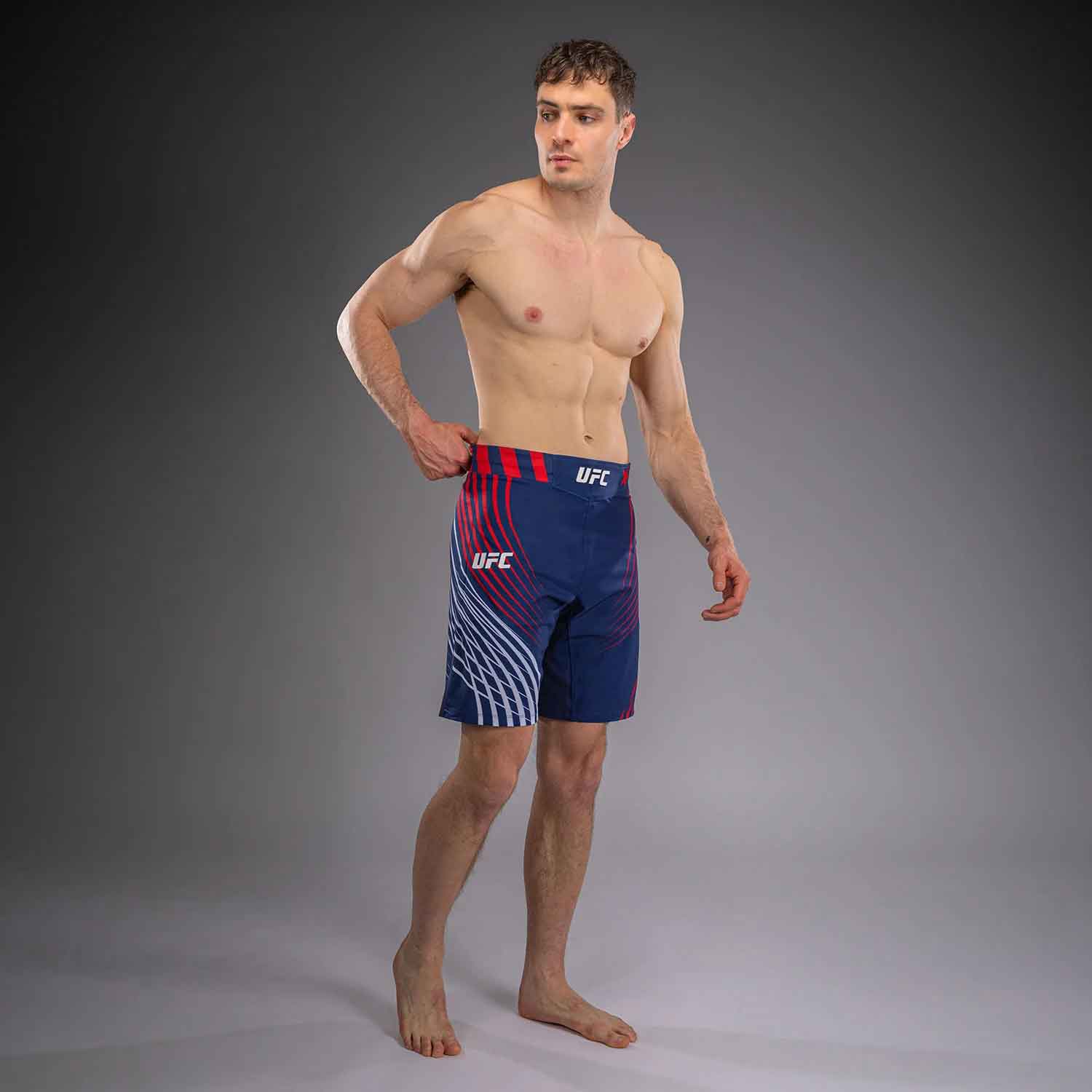 VENUM／ヴェナム　ファイトショーツ　　Official UFC Freedom 250 by Venum Authentic Fight Night Men's Blue Long Fit Short／オフィシャル UFC フリーダム 250 by ヴェナム オーセンティック ファイトナイト メンズ ロングフィット ファイトショーツ（ブルー）