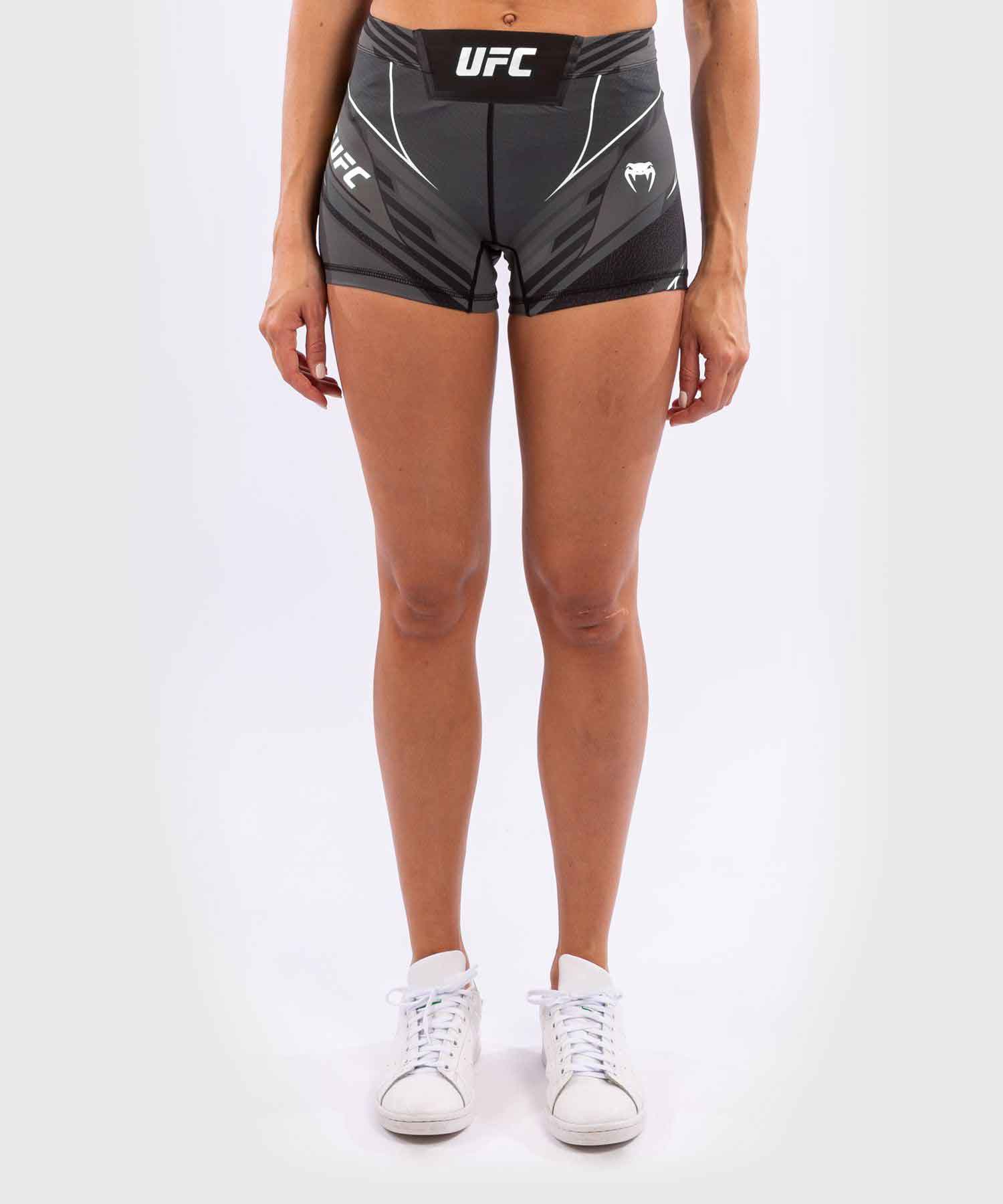 VENUM WOMEN／レディース　バーリトゥードショーツ　　UFC VENUM AUTHENTIC FIGHT NIGHT WOMEN'S VALE TUDO SHORTS SHORT FIT／UFC VENUM オーセンティック ファイトナイト レディース バーリトゥードショーツ ショートフィット（ダークグレー／黒）