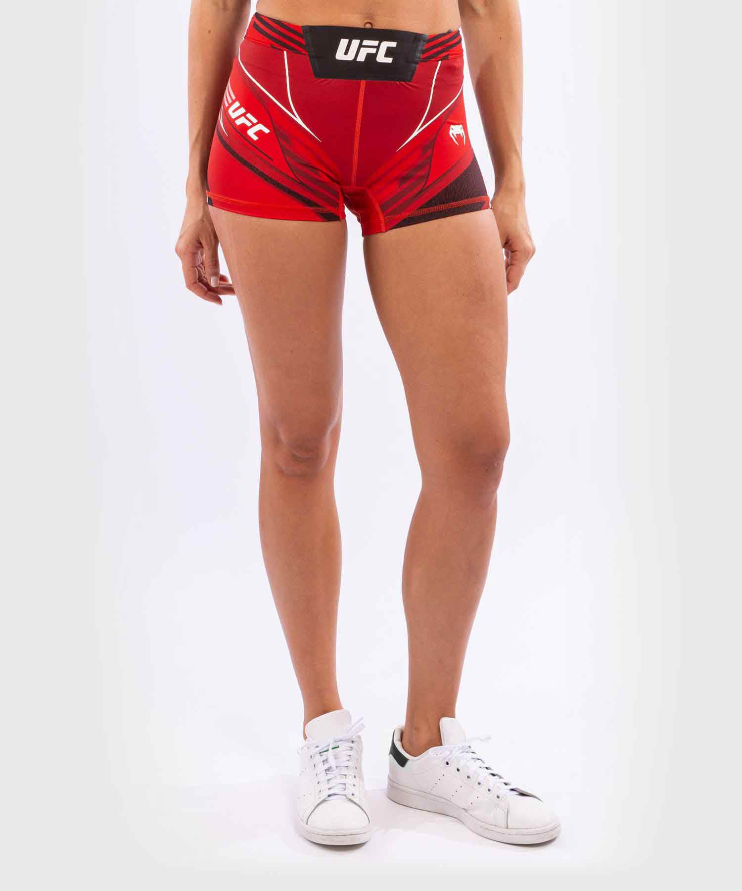 VENUM WOMEN／レディース　バーリトゥードショーツ　　UFC VENUM AUTHENTIC FIGHT NIGHT WOMEN'S VALE TUDO SHORTS SHORT FIT／UFC VENUM オーセンティック ファイトナイト レディース バーリトゥードショーツ ショートフィット（レッド／黒）