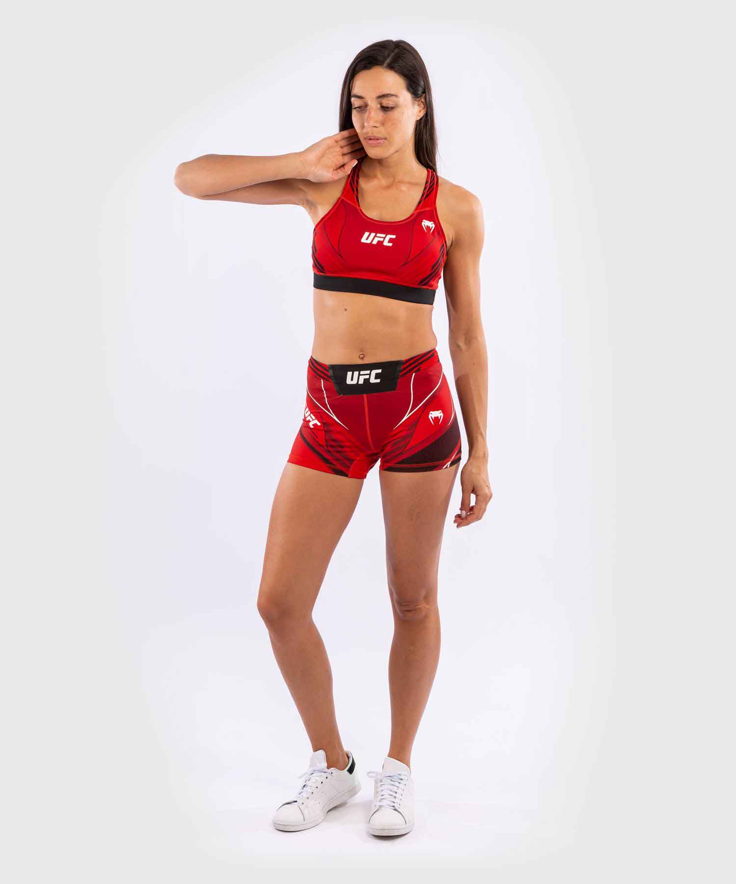 VENUM WOMEN／レディース　バーリトゥードショーツ　　UFC VENUM AUTHENTIC FIGHT NIGHT WOMEN'S VALE TUDO SHORTS SHORT FIT／UFC VENUM オーセンティック ファイトナイト レディース バーリトゥードショーツ ショートフィット（レッド／黒）