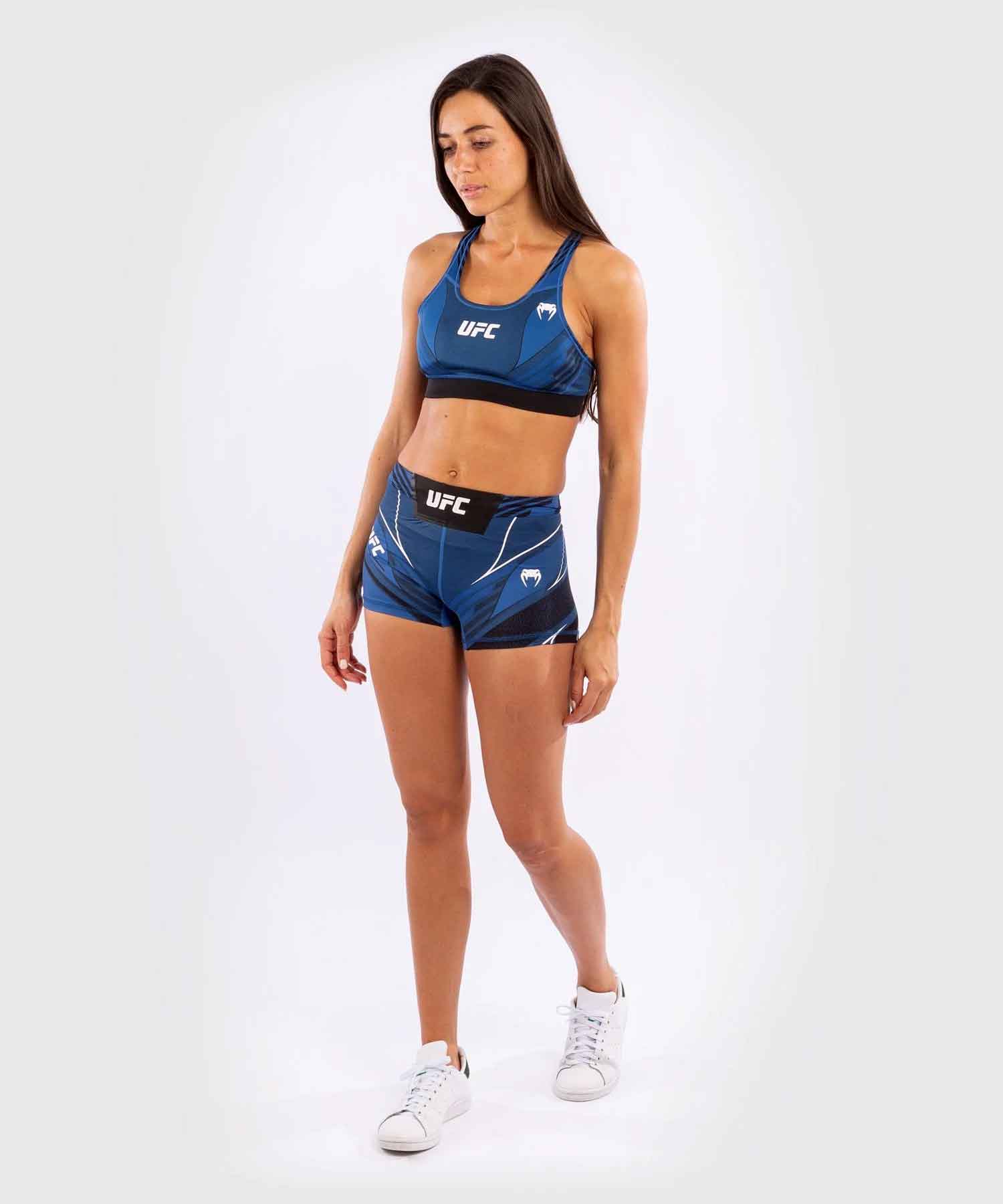 VENUM WOMEN／レディース　バーリトゥードショーツ　　UFC VENUM AUTHENTIC FIGHT NIGHT WOMEN'S VALE TUDO SHORTS SHORT FIT／UFC VENUM オーセンティック ファイトナイト レディース バーリトゥードショーツ ショートフィット（ブルー／黒）