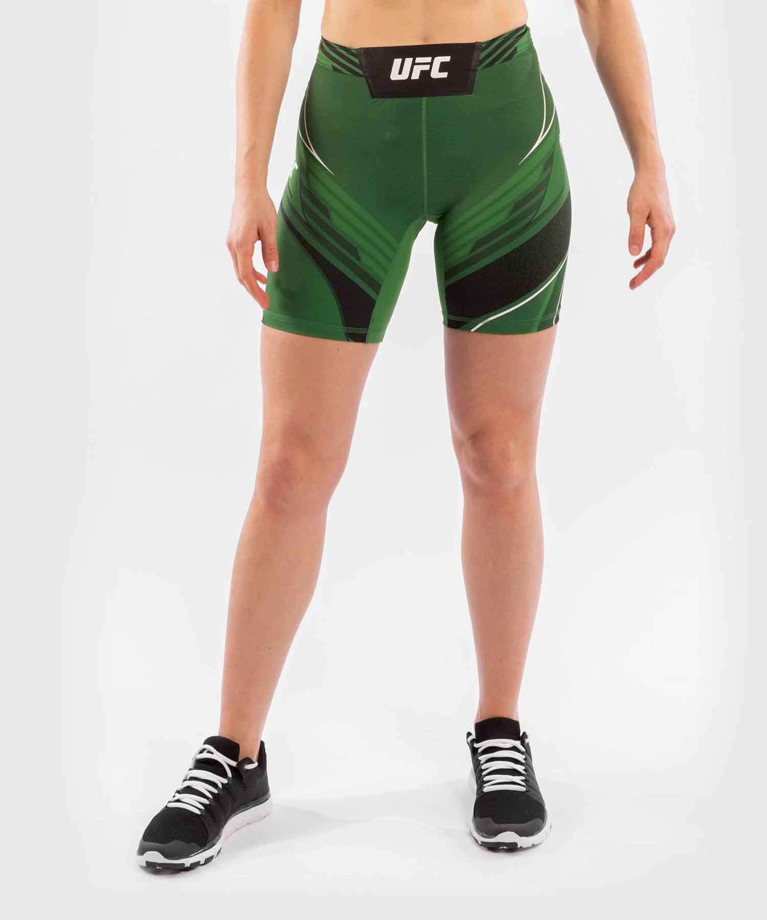 VENUM WOMEN／レディース　バーリトゥードショーツ　　UFC VENUM AUTHENTIC FIGHT NIGHT WOMEN'S VALE TUDO SHORTS LONG FIT／UFC VENUM オーセンティック ファイトナイト レディース バーリトゥードショーツ ロングフィット（グリーン／黒）