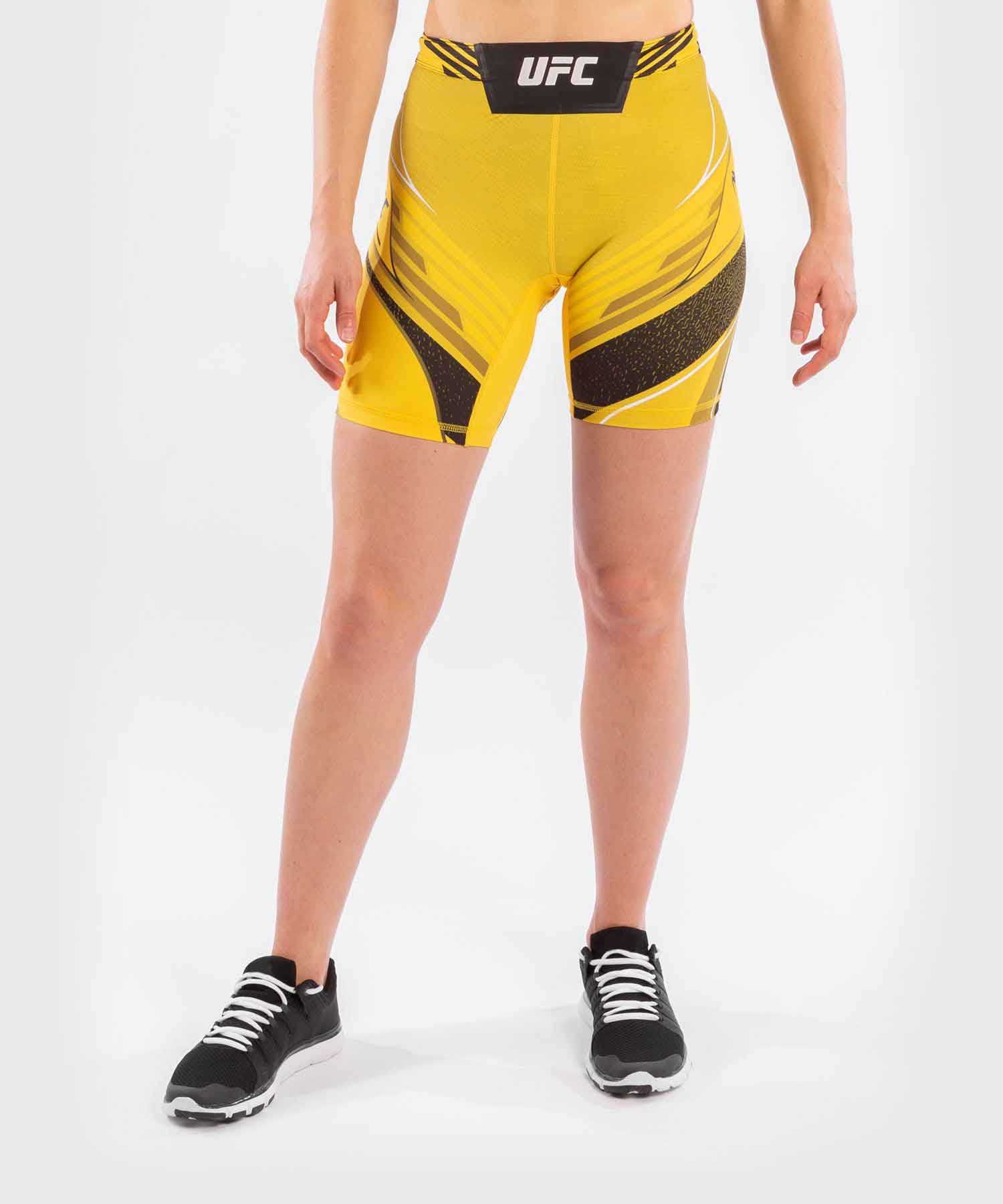 VENUM WOMEN／レディース　バーリトゥードショーツ　　UFC VENUM AUTHENTIC FIGHT NIGHT WOMEN'S VALE TUDO SHORTS LONG FIT／UFC VENUM オーセンティック ファイトナイト レディース バーリトゥードショーツ ロングフィット（イエロー／黒）