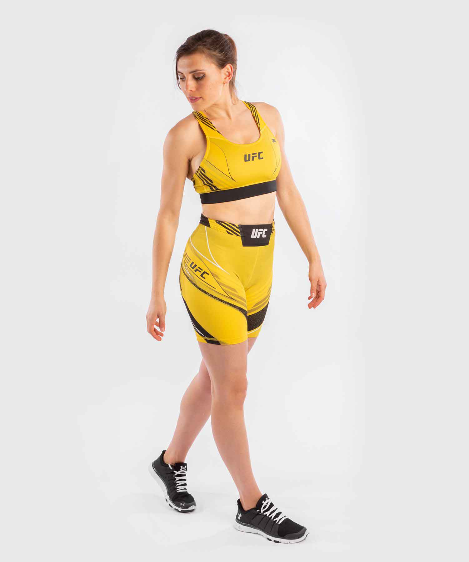 VENUM WOMEN／レディース　バーリトゥードショーツ　　UFC VENUM AUTHENTIC FIGHT NIGHT WOMEN'S VALE TUDO SHORTS LONG FIT／UFC VENUM オーセンティック ファイトナイト レディース バーリトゥードショーツ ロングフィット（イエロー／黒）