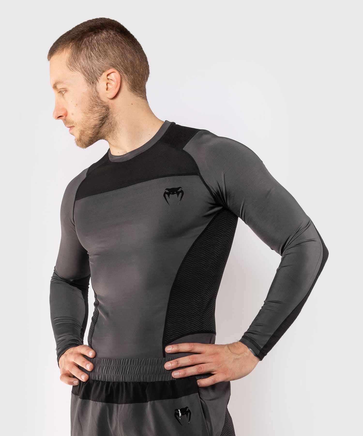 VENUM／ヴェナム　ラッシュガード　　G-FIT RASHGUARD LONG SLEEVES／G-フィット ラッシュガード ロングスリーブ（グレー／黒）