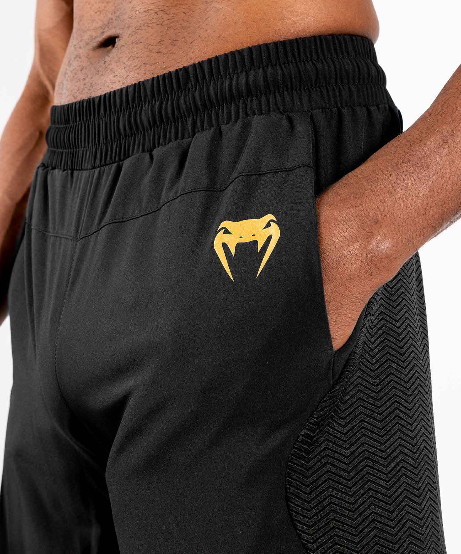 VENUM／ヴェナム　トレーニング・フィットネスショーツ　　G-FIT TRAINING SHORTS／G-フィット トレーニングショーツ（黒／ゴールド）