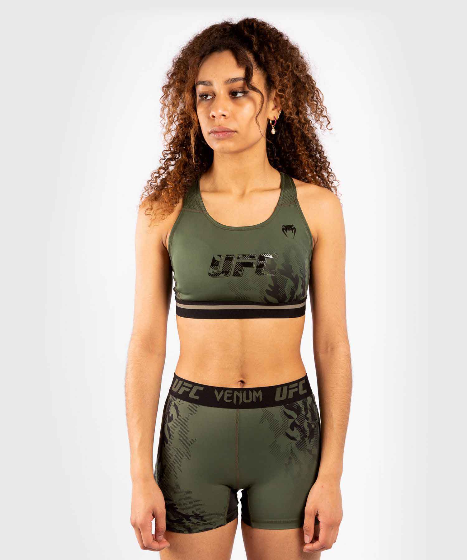 VENUM WOMEN／レディース　スポーツブラ　　UFC VENUM AUTHENTIC FIGHT WEEK WOMEN'S SPORT BRA／UFC VENUM オーセンティック ファイトウィーク レディース スポーツブラ（カーキ）