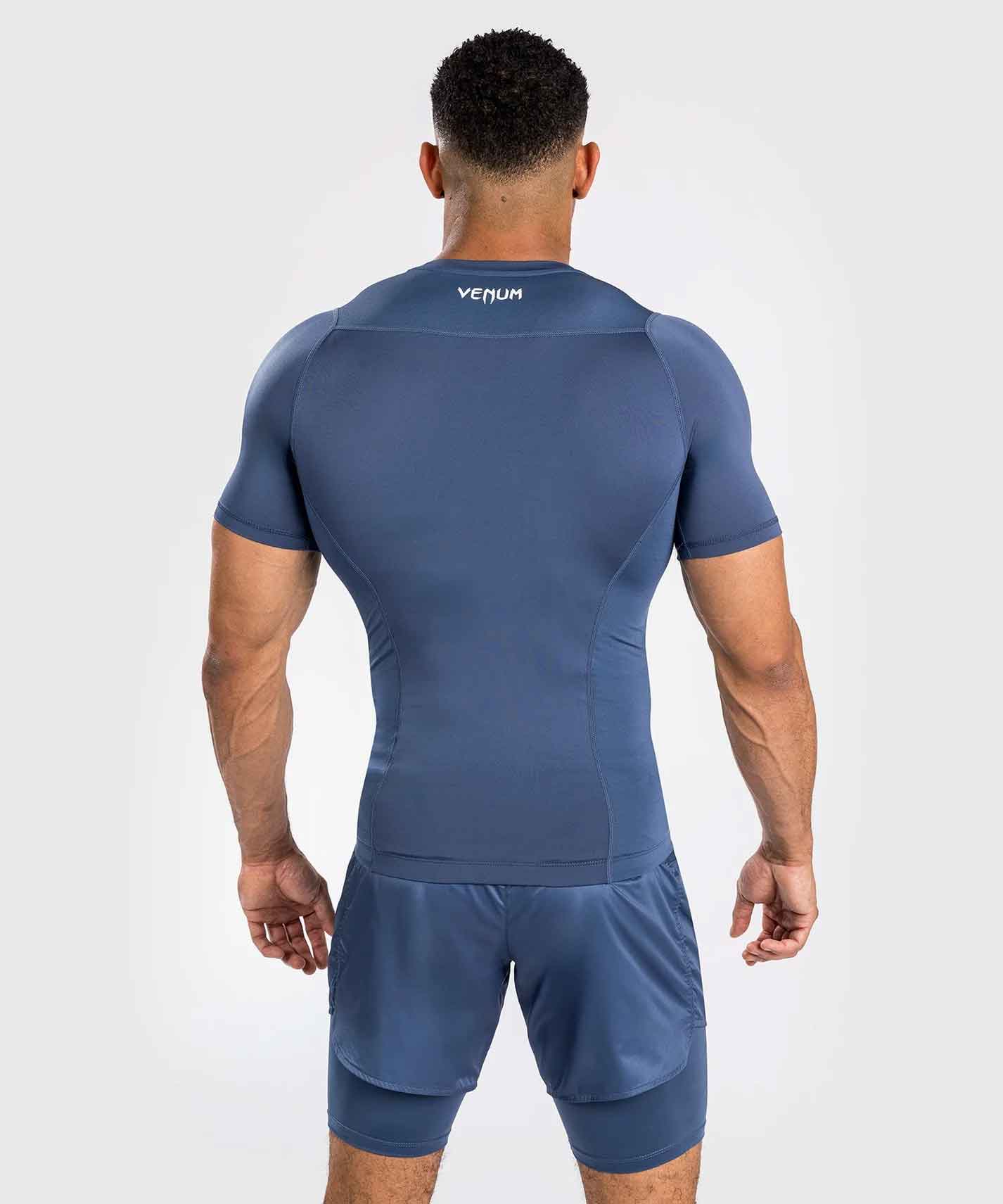 VENUM／ヴェナム　ラッシュガード　　Attack Men's Short Sleeve Rashguard／アタック メンズ ショートスリーブ ラッシュガード（ライトネイビーブルー／ブルー）