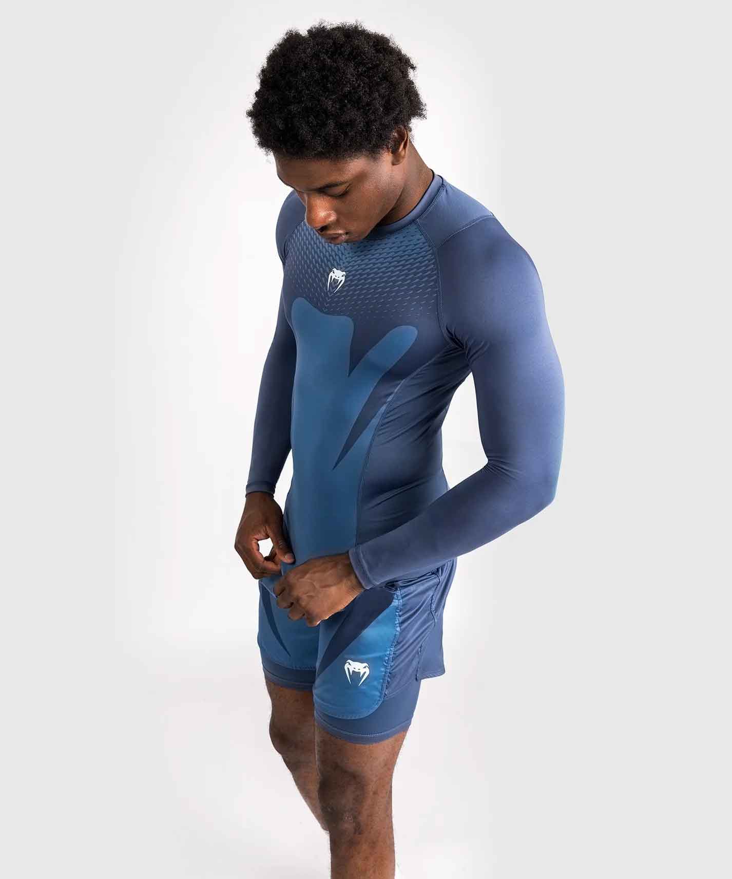 VENUM／ヴェナム　ラッシュガード　　Attack Men's Long Sleeve Rashguard／アタック メンズ ロングスリーブ ラッシュガード（ライトネイビーブルー／ブルー）