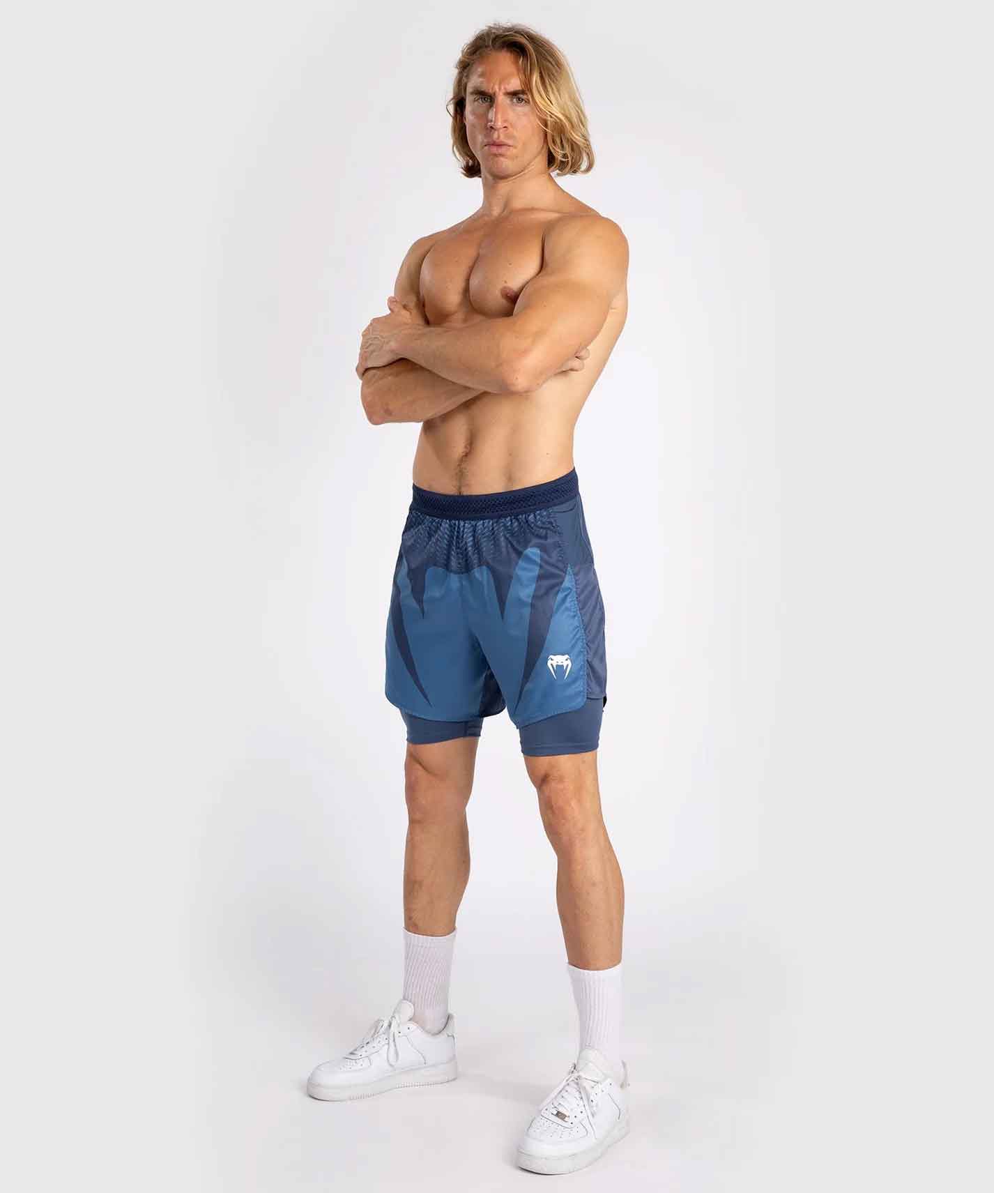 VENUM／ヴェナム　ファイトショーツ　　Attack Men's Fight Shorts／アタック メンズ ファイトショーツ（ライトネイビーブルー／ブルー）
