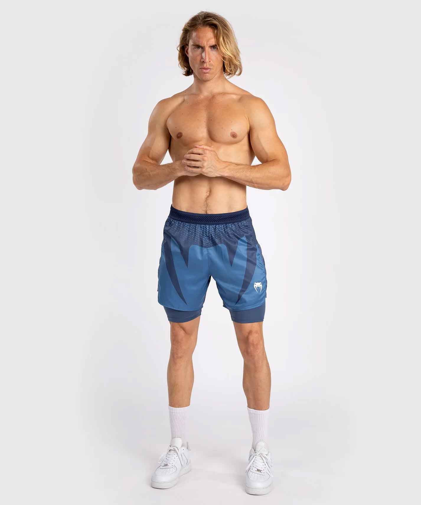 VENUM／ヴェナム　ファイトショーツ　　Attack Men's Fight Shorts／アタック メンズ ファイトショーツ（ライトネイビーブルー／ブルー）