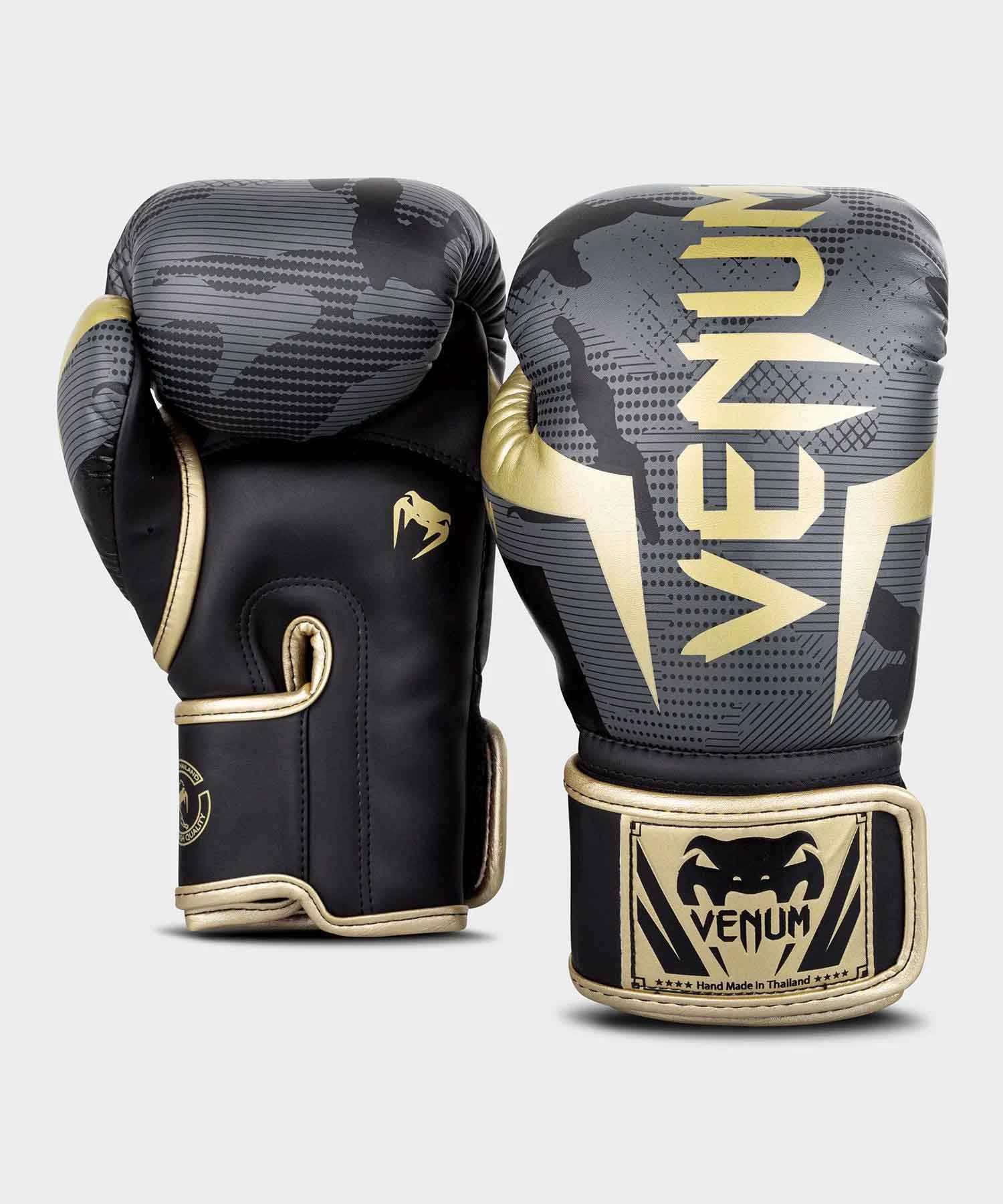 VENUM／ヴェナム　ボクシンググローブ　　ELITE BOXING GLOVES／エリート ボクシンググローブ（ダークカモ／ゴールド）