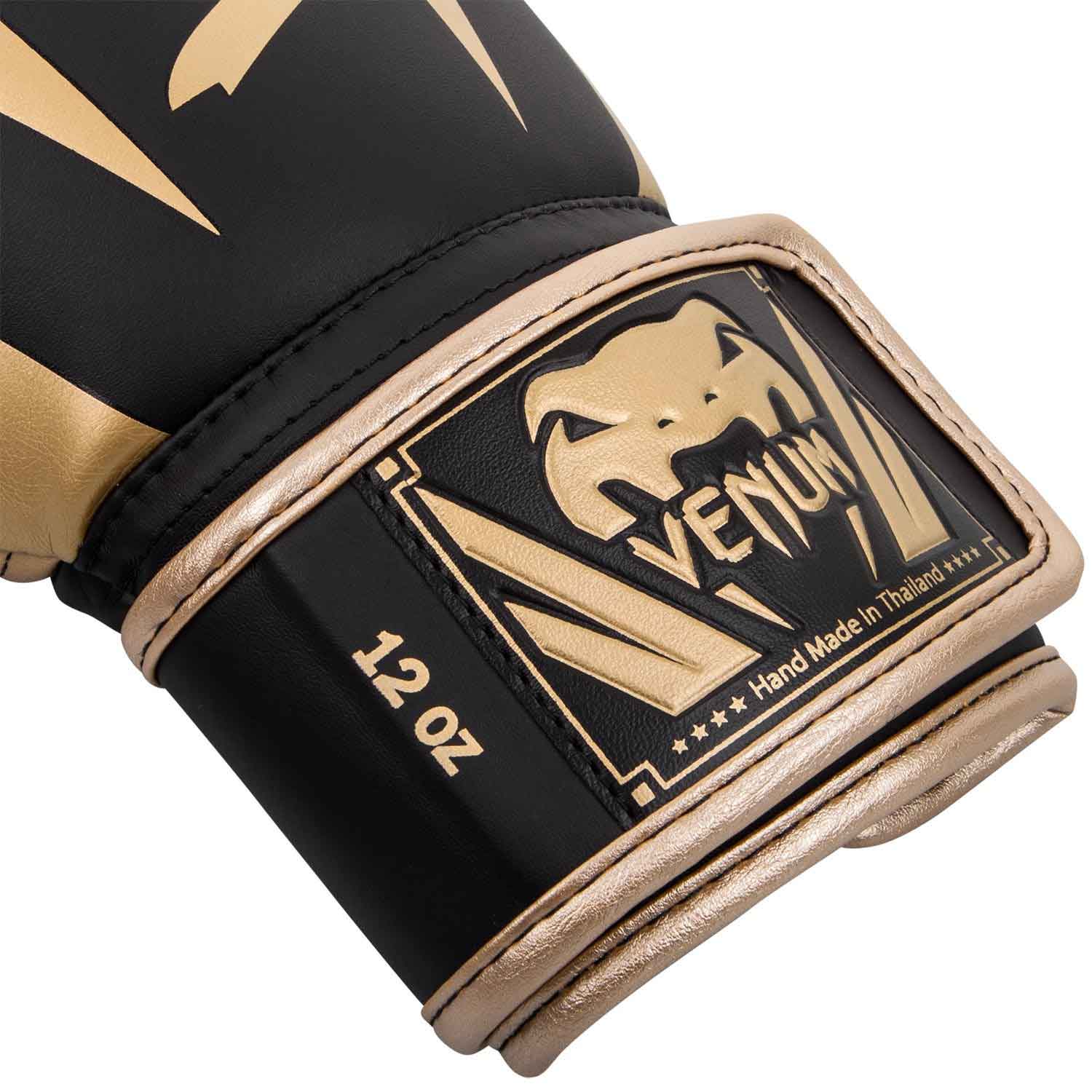 VENUM／ヴェナム　ボクシンググローブ　　ELITE BOXING GLOVES／エリート ボクシンググローブ（黒／ゴールド）