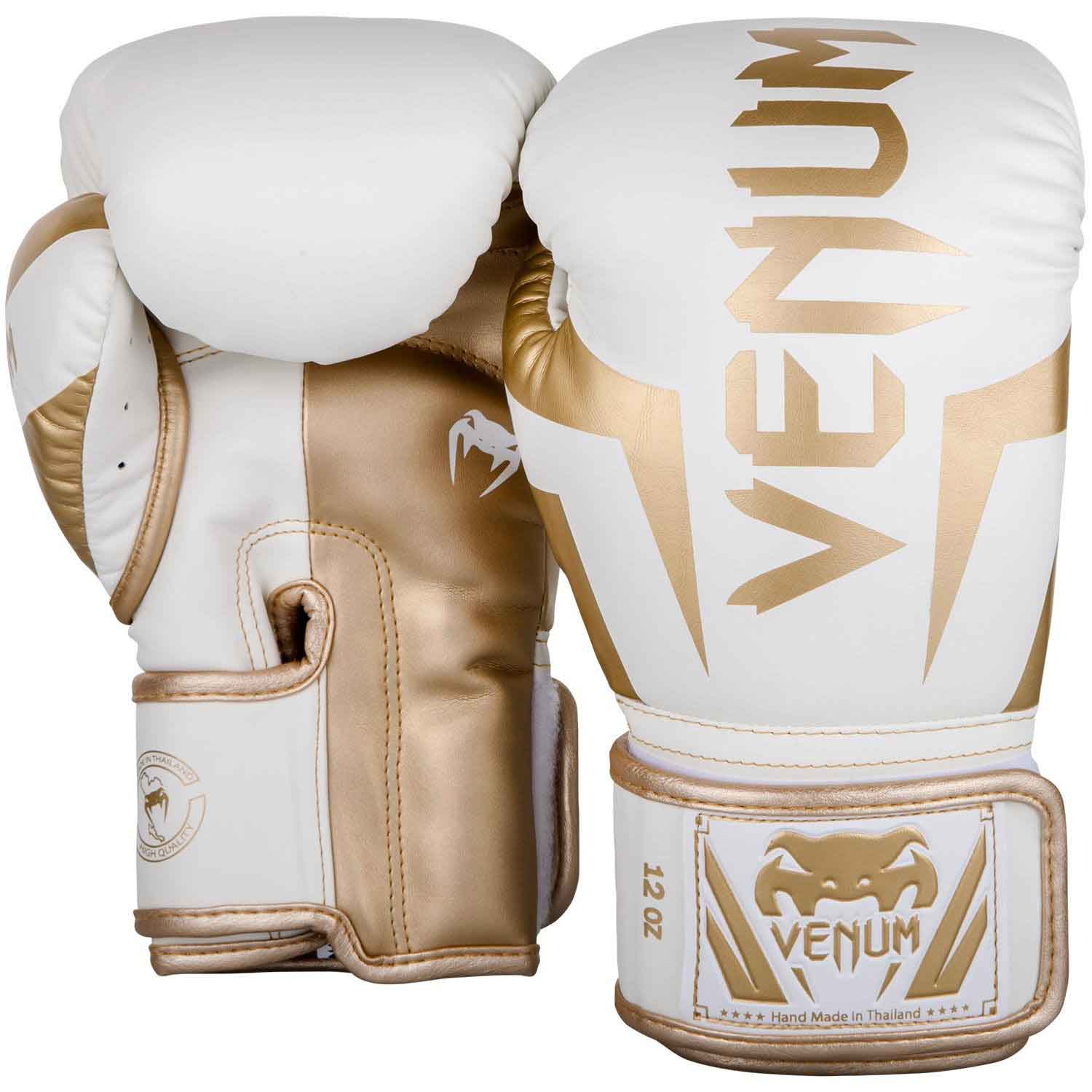 VENUM／ヴェナム　ボクシンググローブ　　ELITE BOXING GLOVES／エリート ボクシンググローブ（白／ゴールド）