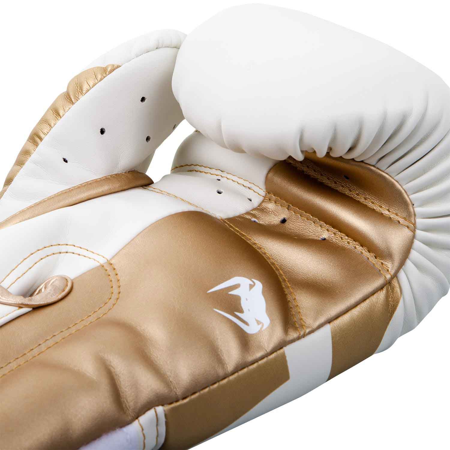 VENUM／ヴェナム　ボクシンググローブ　　ELITE BOXING GLOVES／エリート ボクシンググローブ（白／ゴールド）