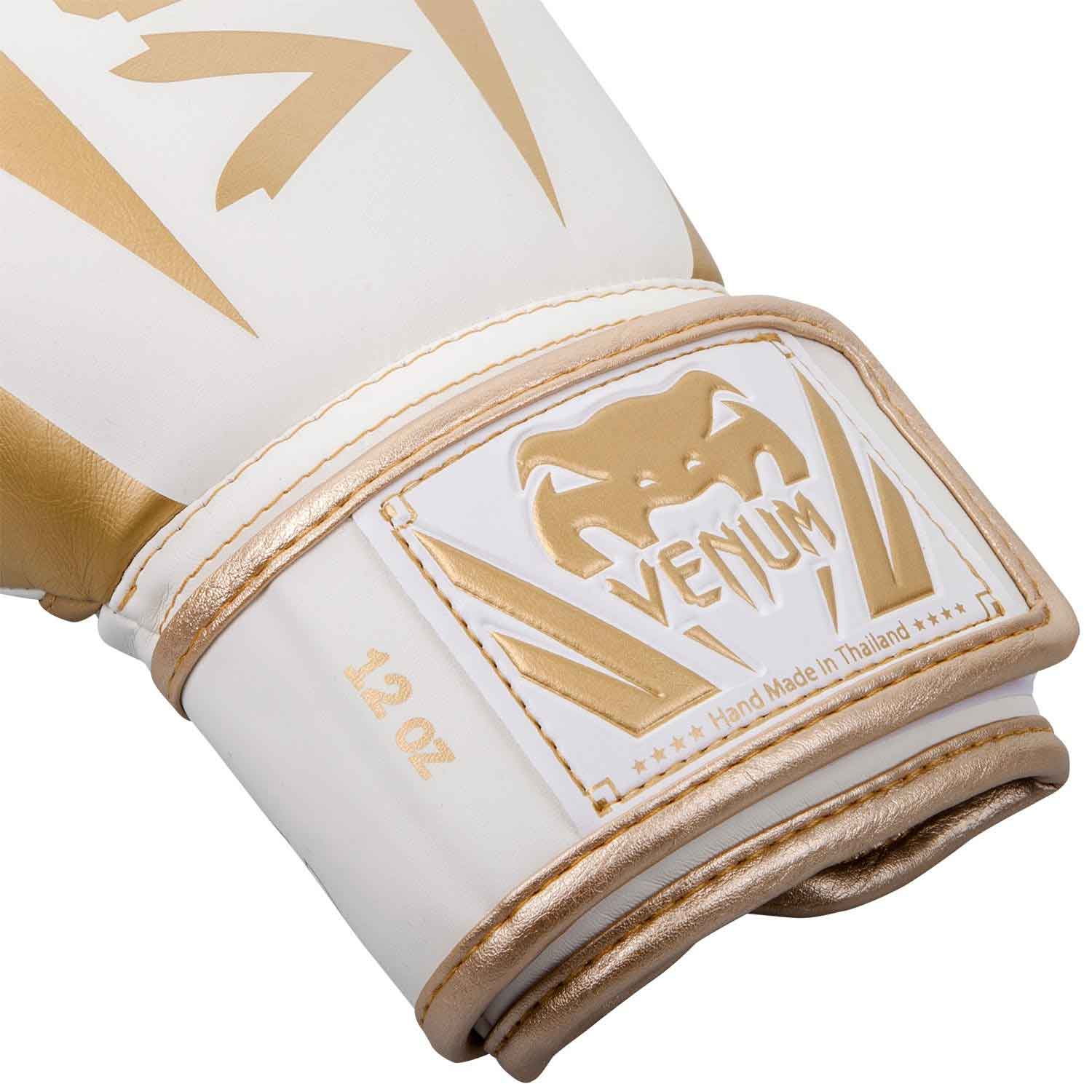 VENUM／ヴェナム　ボクシンググローブ　　ELITE BOXING GLOVES／エリート ボクシンググローブ（白／ゴールド）