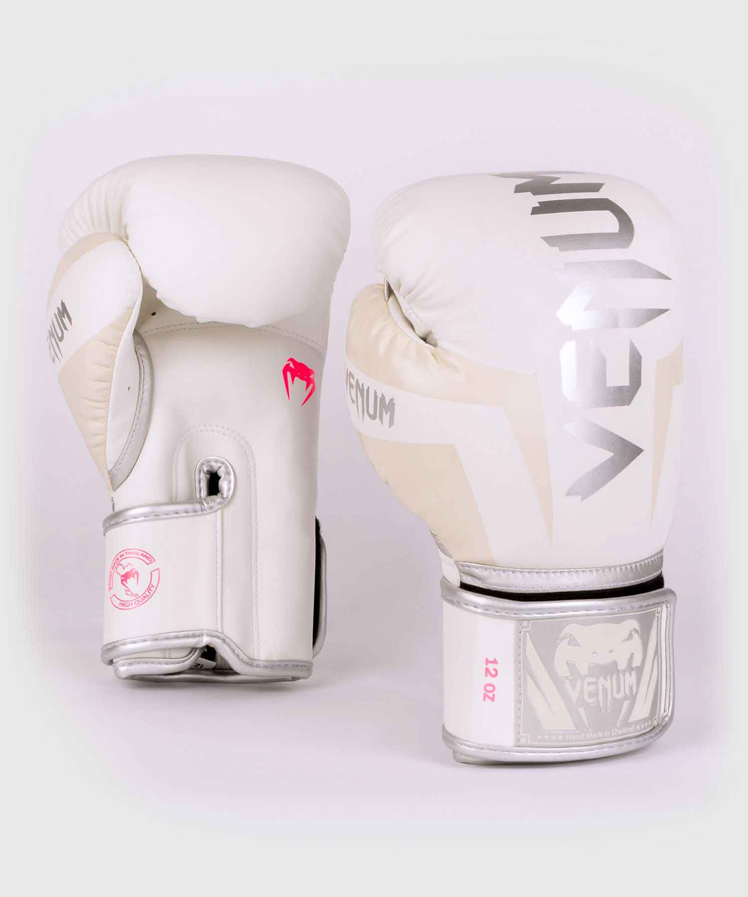 VENUM／ヴェナム　ボクシンググローブ　　ELITE BOXING GLOVES／エリート ボクシンググローブ（マットホワイト／シルバー）