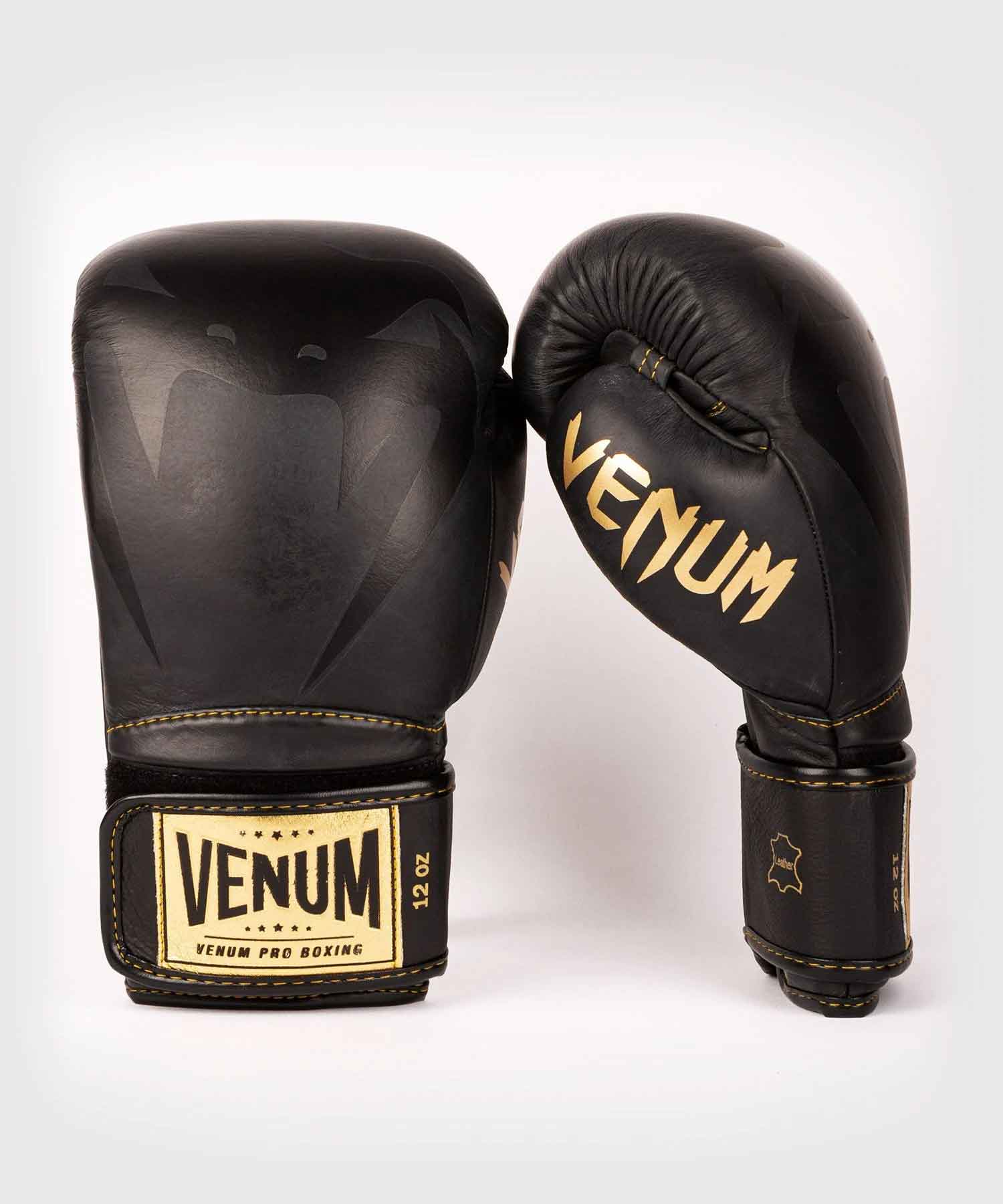 VENUM／ヴェナム　ボクシンググローブ　　GIANT 2.0 PRO BOXING GLOVES VELCRO／ジャイアント2.0 プロボクシンググローブ ベルクロ（マットブラック／ゴールド）