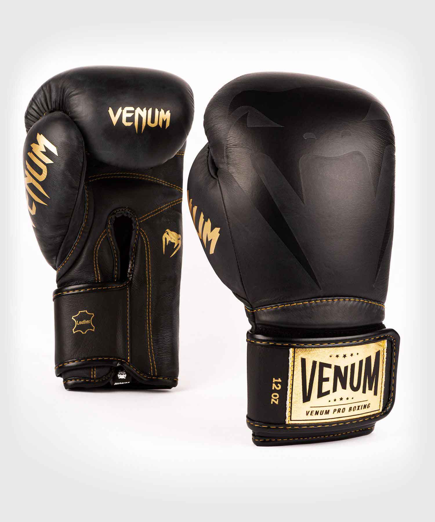 VENUM／ヴェナム　ボクシンググローブ　　GIANT 2.0 PRO BOXING GLOVES VELCRO／ジャイアント2.0 プロボクシンググローブ ベルクロ（マットブラック／ゴールド）