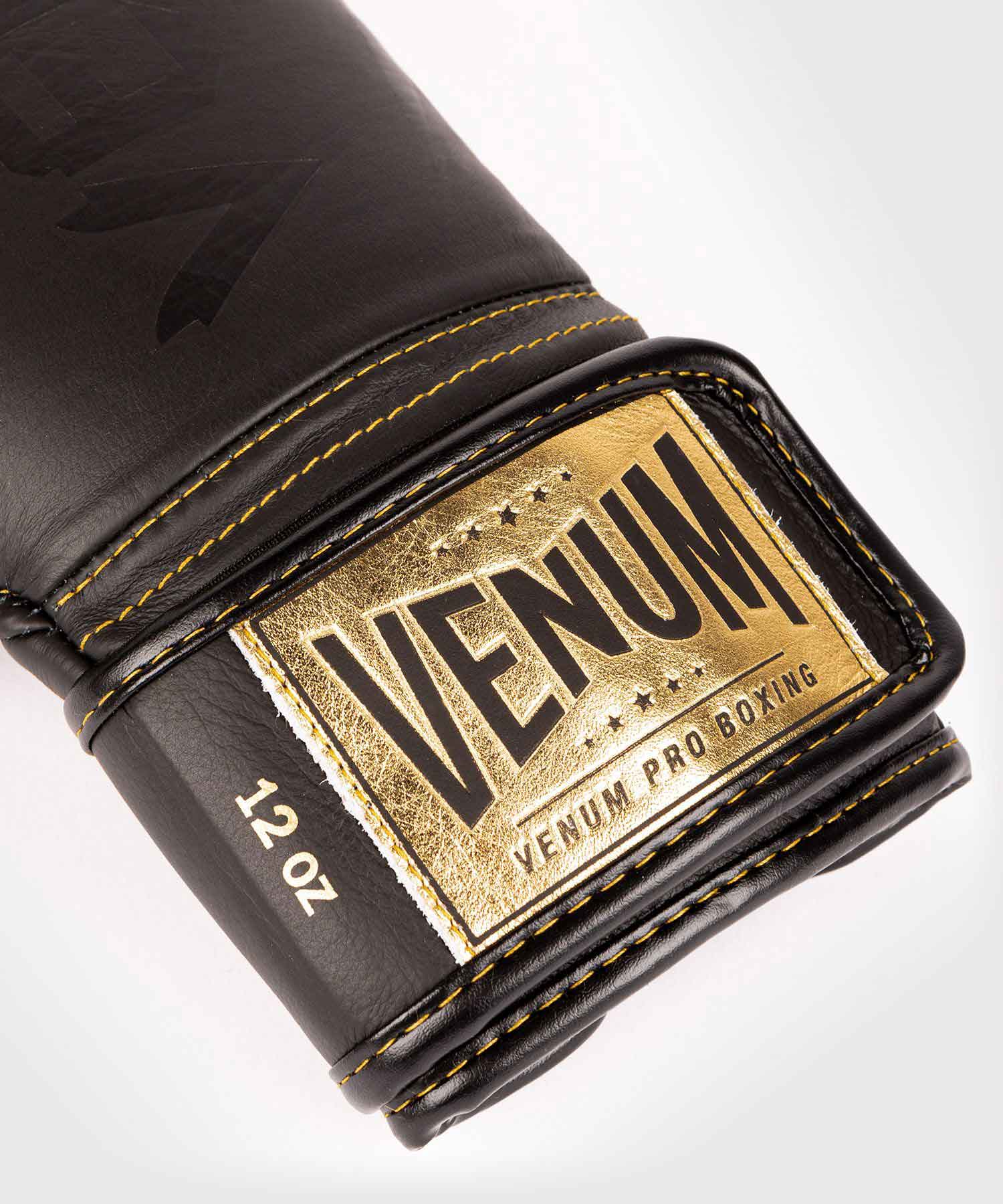 VENUM／ヴェナム　ボクシンググローブ　　HAMMER PRO BOXING GLOVES VELCRO／ハンマー プロボクシンググローブ ベルクロ（マットブラック／ゴールド）