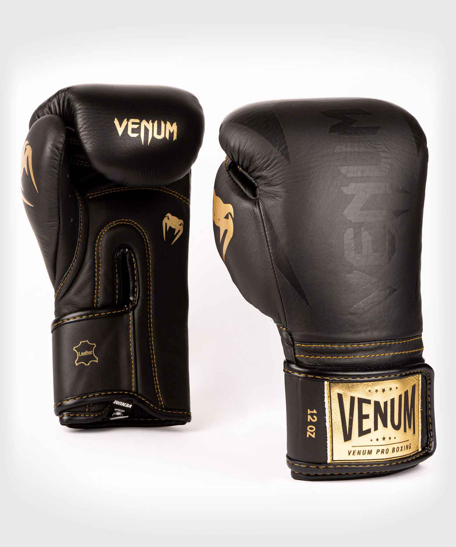 VENUM／ヴェナム　ボクシンググローブ　　HAMMER PRO BOXING GLOVES VELCRO／ハンマー プロボクシンググローブ ベルクロ（マットブラック／ゴールド）